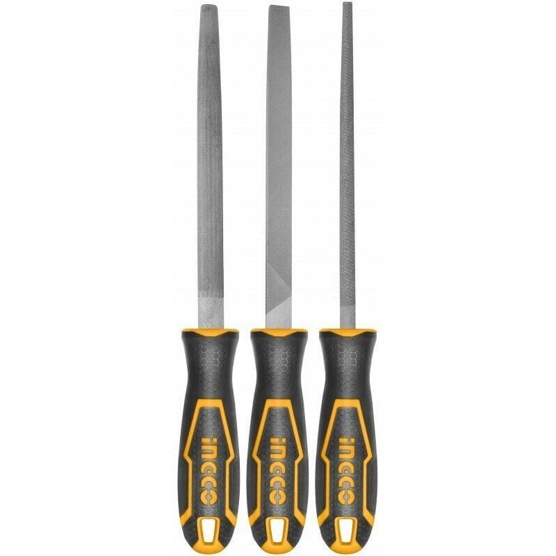 foto del prodotto lime raspe per acciaio ferro e metalli 3 pz da 320 mm t 12 professionali ingco