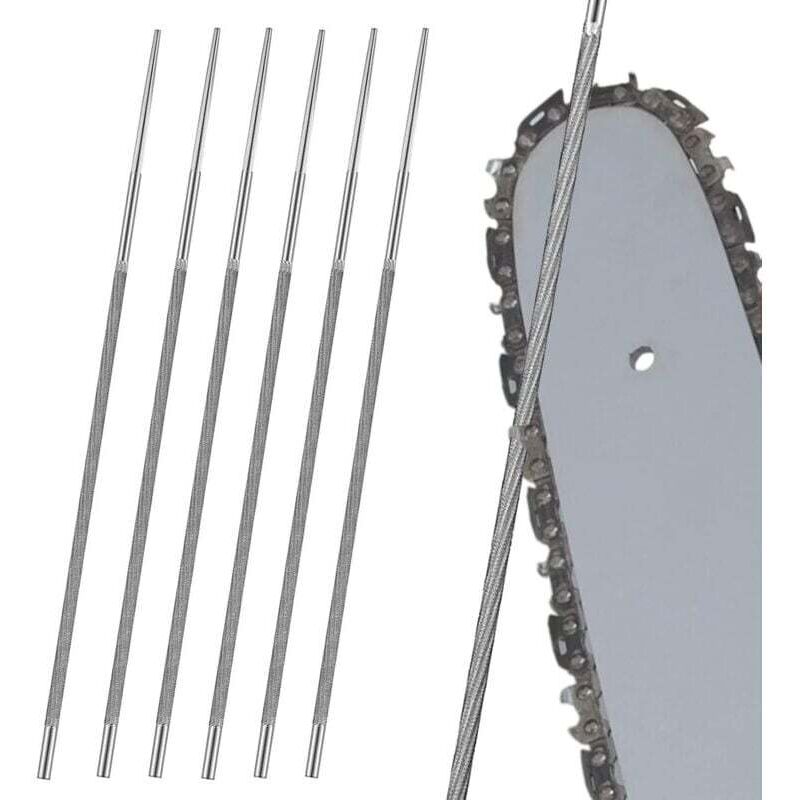 foto del prodotto lime rotonde, 6 pezzi da 4,8 mm per affilare motoseghe, per affilare i denti delle motoseghe per allargare le aperture rotonde bebusingoto