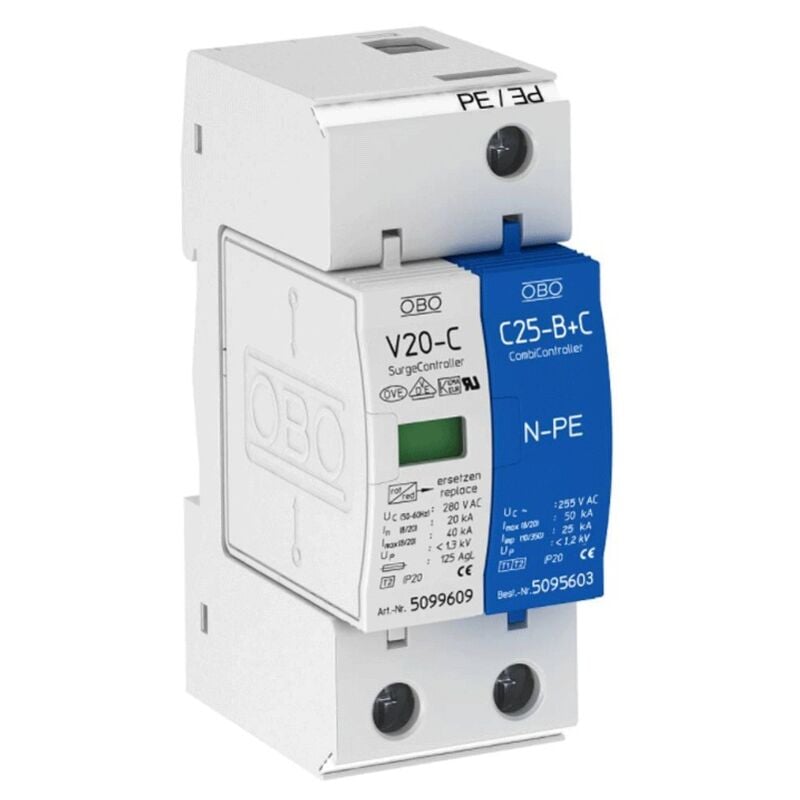 foto del prodotto limitatore di sovratensione obo betterman 20ka 1p n npe 5094650
