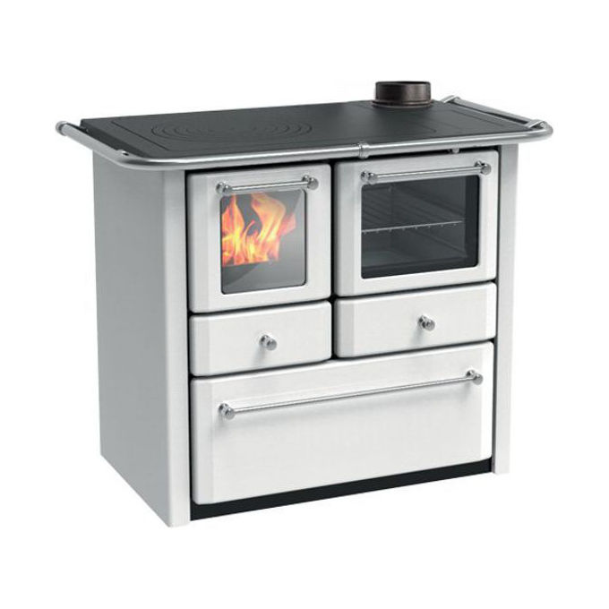 foto del prodotto lincar cucina a legna gaia 45 bianca