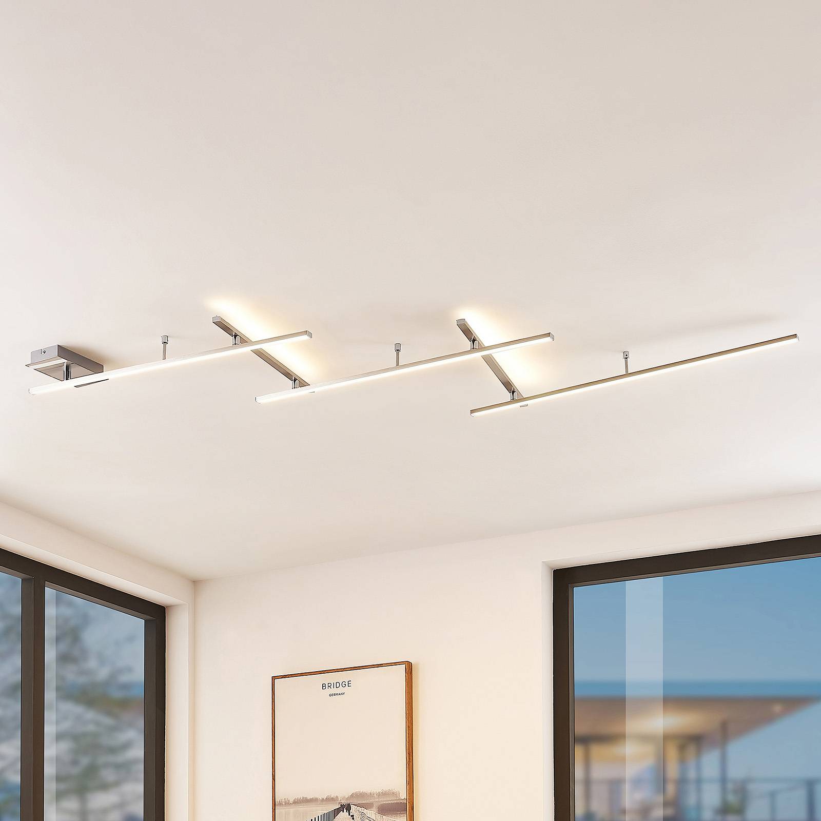 foto del prodotto lindby acia plafoniera led, nichel