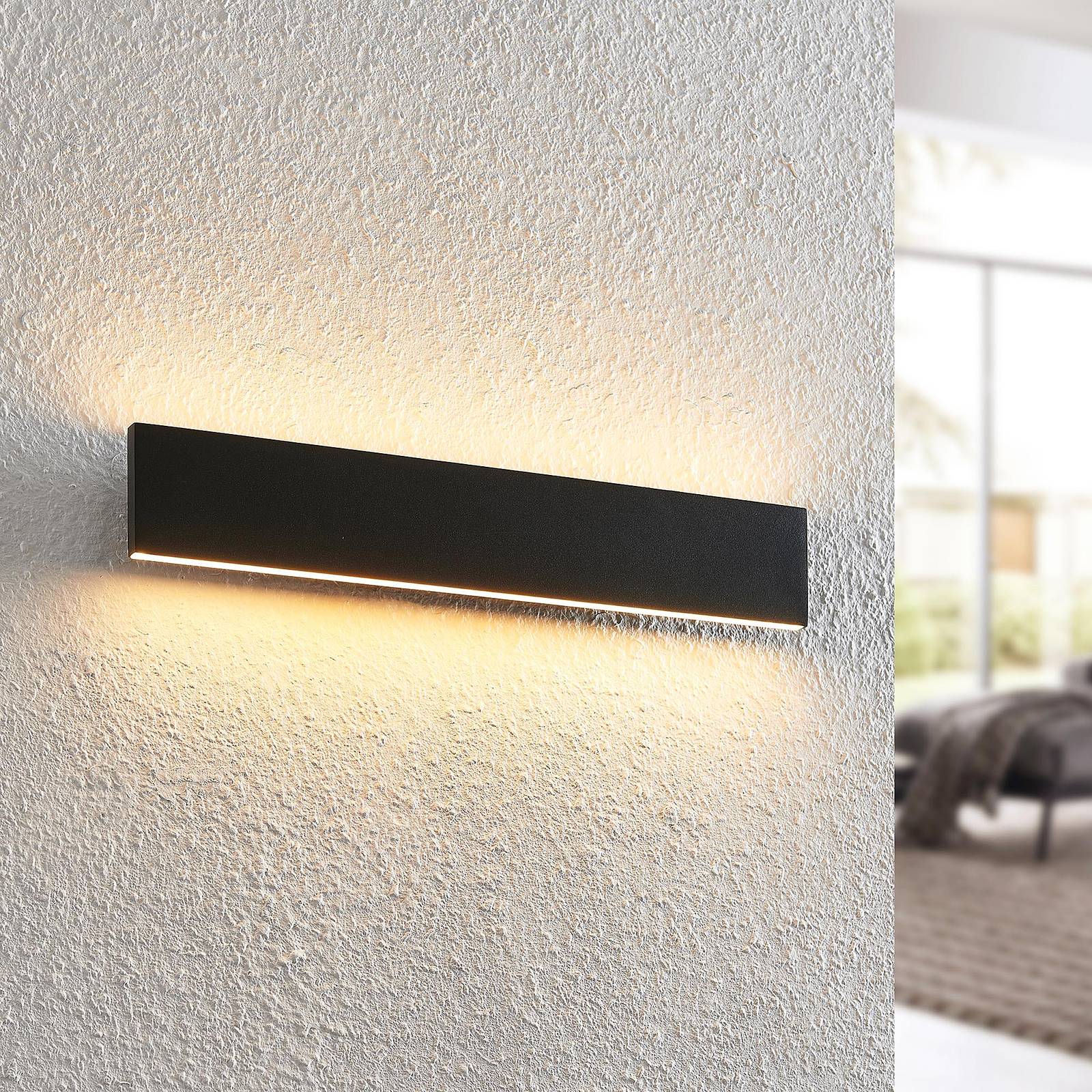 foto del prodotto lindby applique a led ignazia, 47 cm, nero, metallo, su gi 