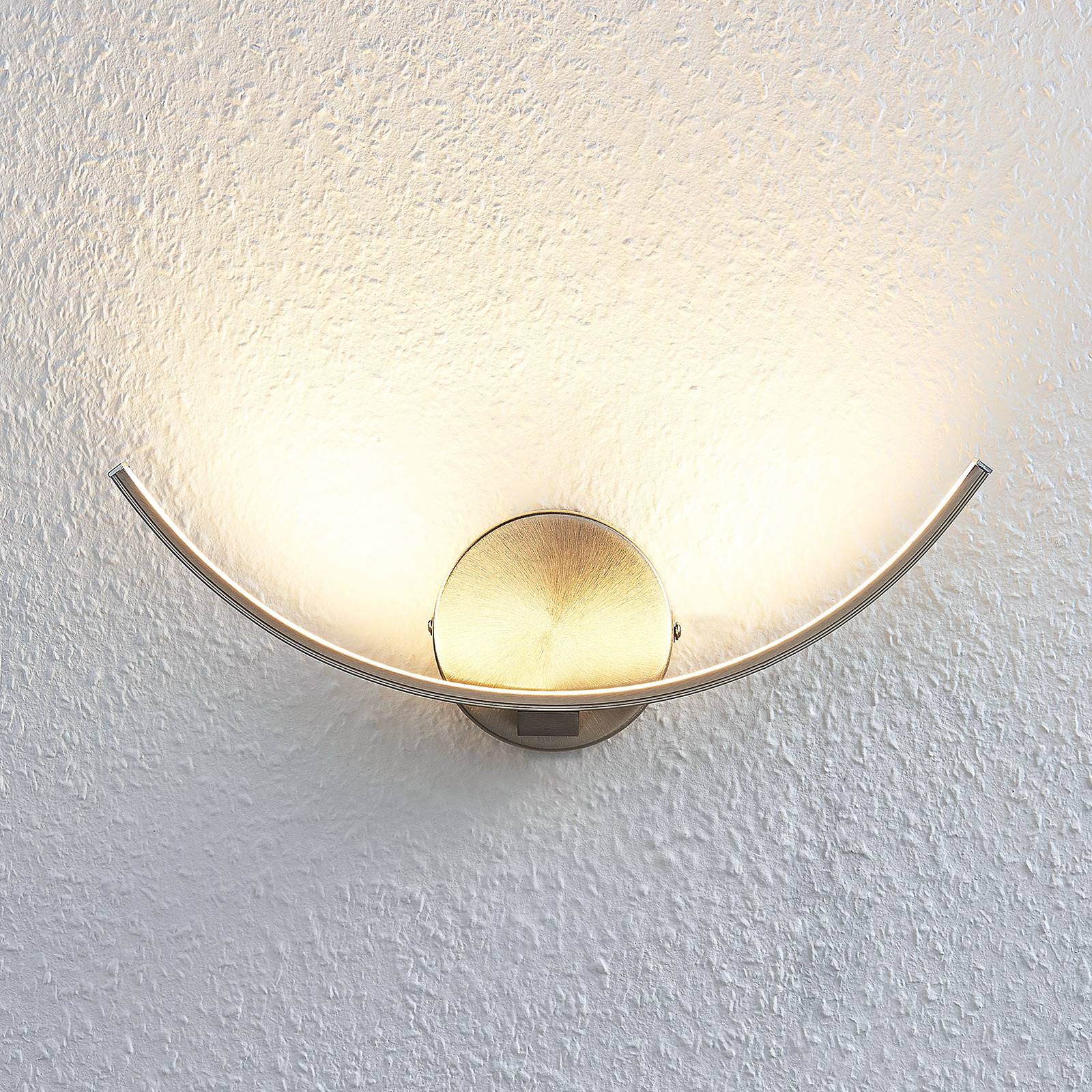 foto del prodotto lindby applique a led iven, larghezza 34 cm, nichel, 3.000 k