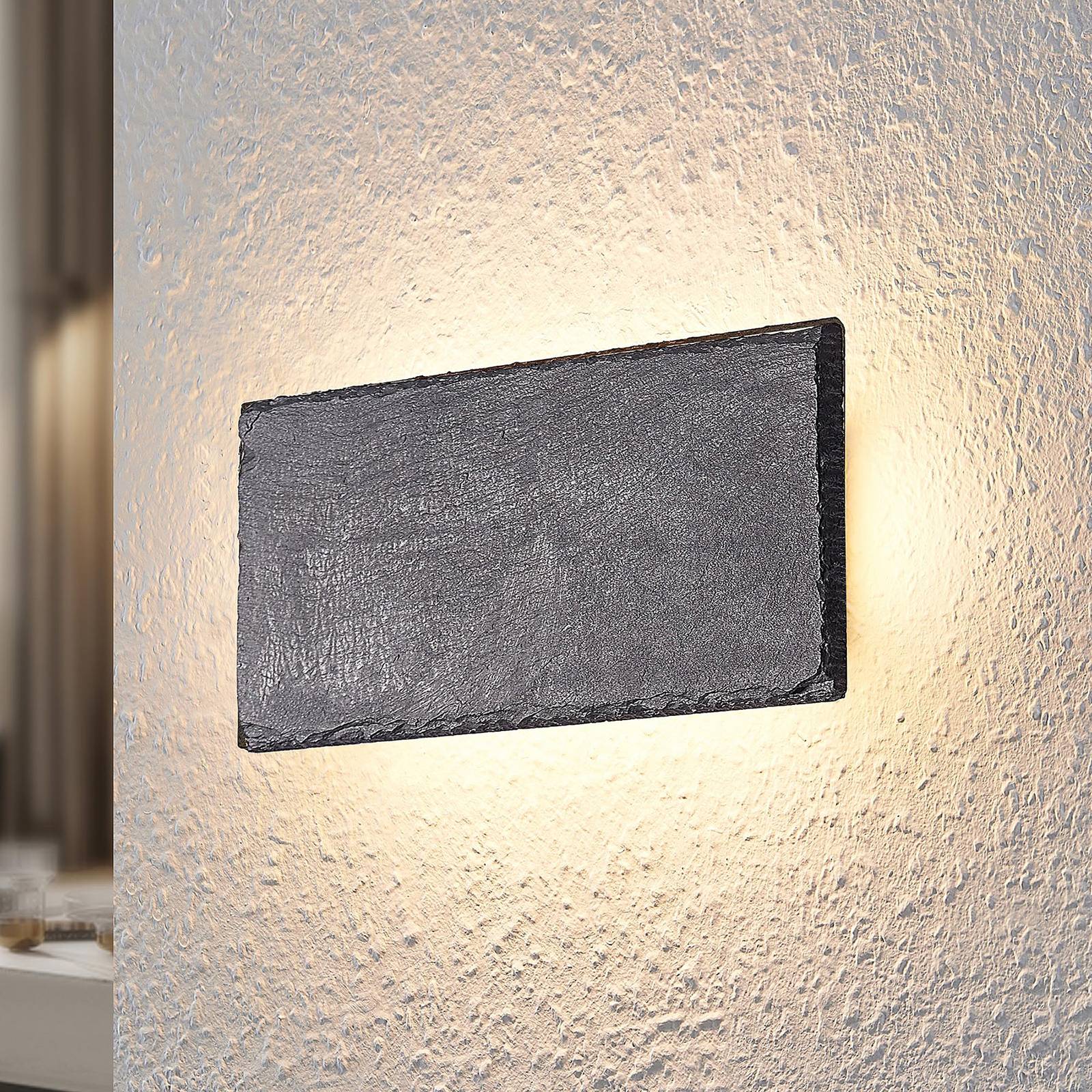 foto del prodotto lindby applique a led peetu, lunghezza 22 cm, ardesia, dimmerabile