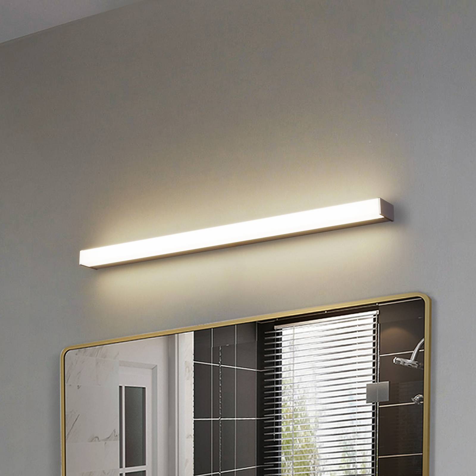 foto del prodotto lindby applique a led philippa, angolare, 89 cm, color alluminio, ip44