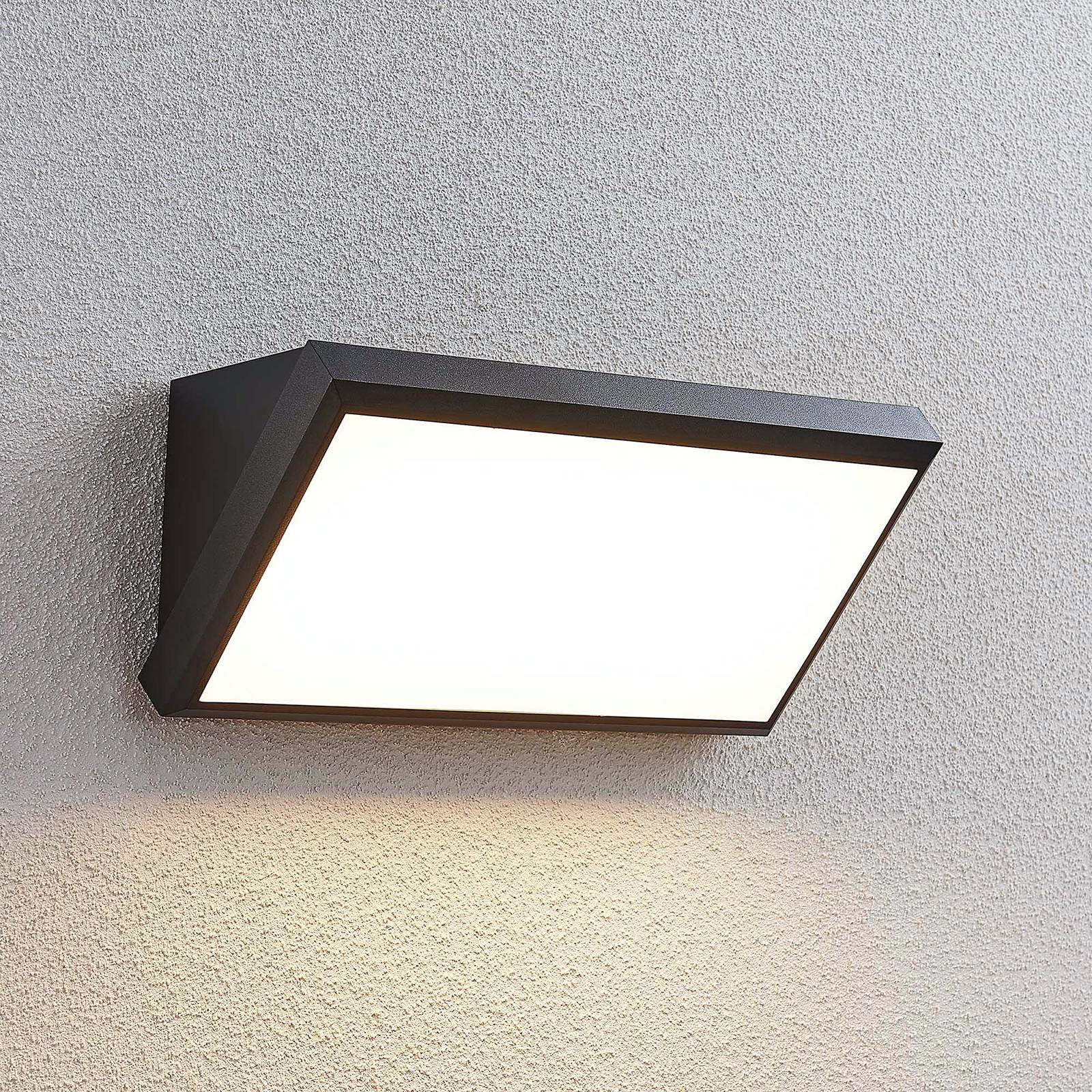 foto del prodotto lindby applique da esterni led abby, grigio, plastica, ip65