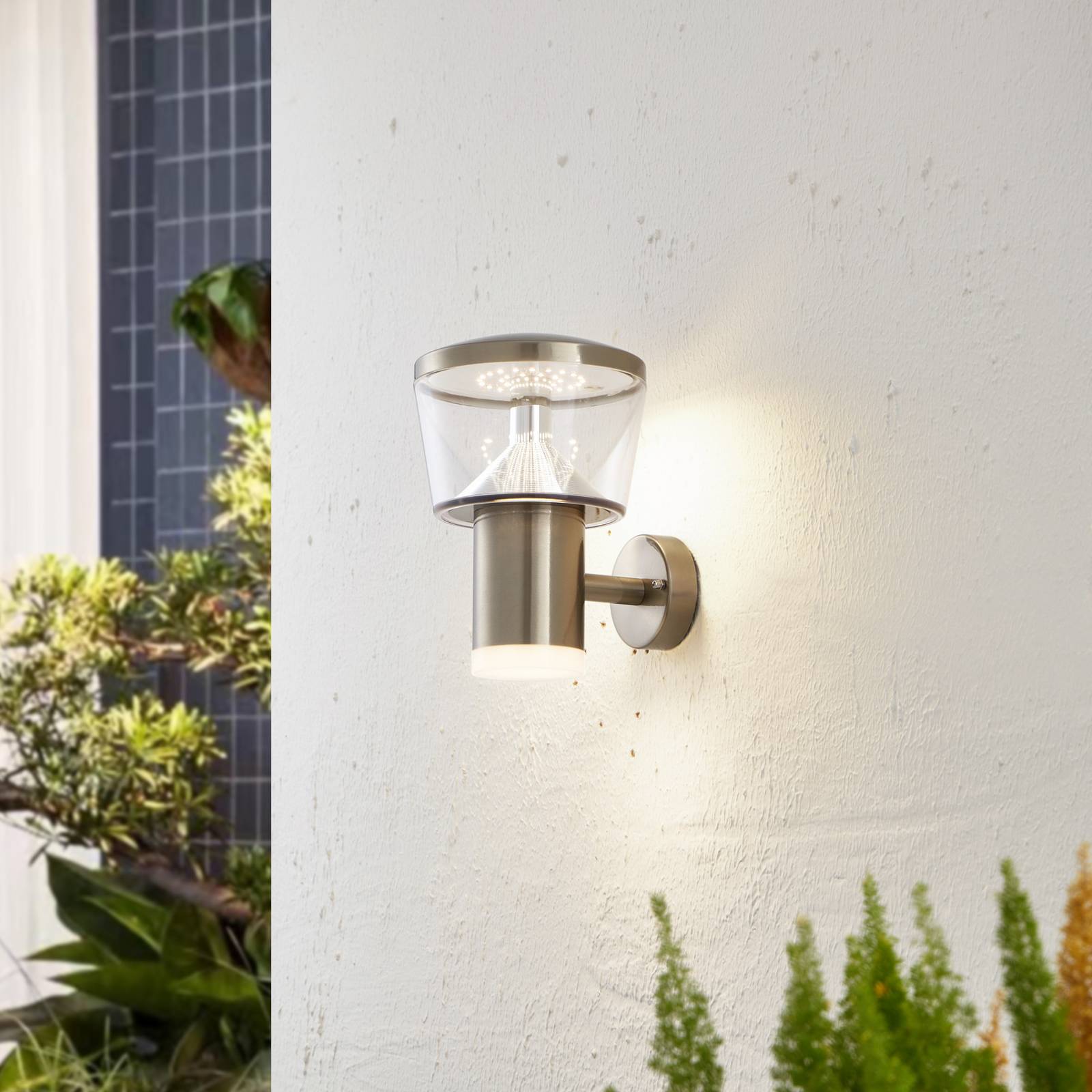 foto del prodotto lindby applique da esterni led antje, acciaio inox, 23 cm, ip44