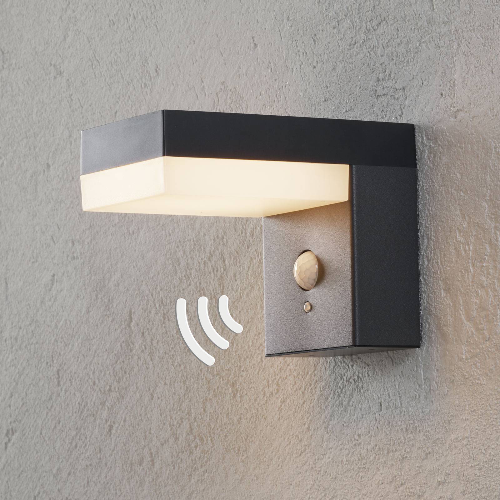foto del prodotto lindby applique da esterni led chioma, antracite, sensore