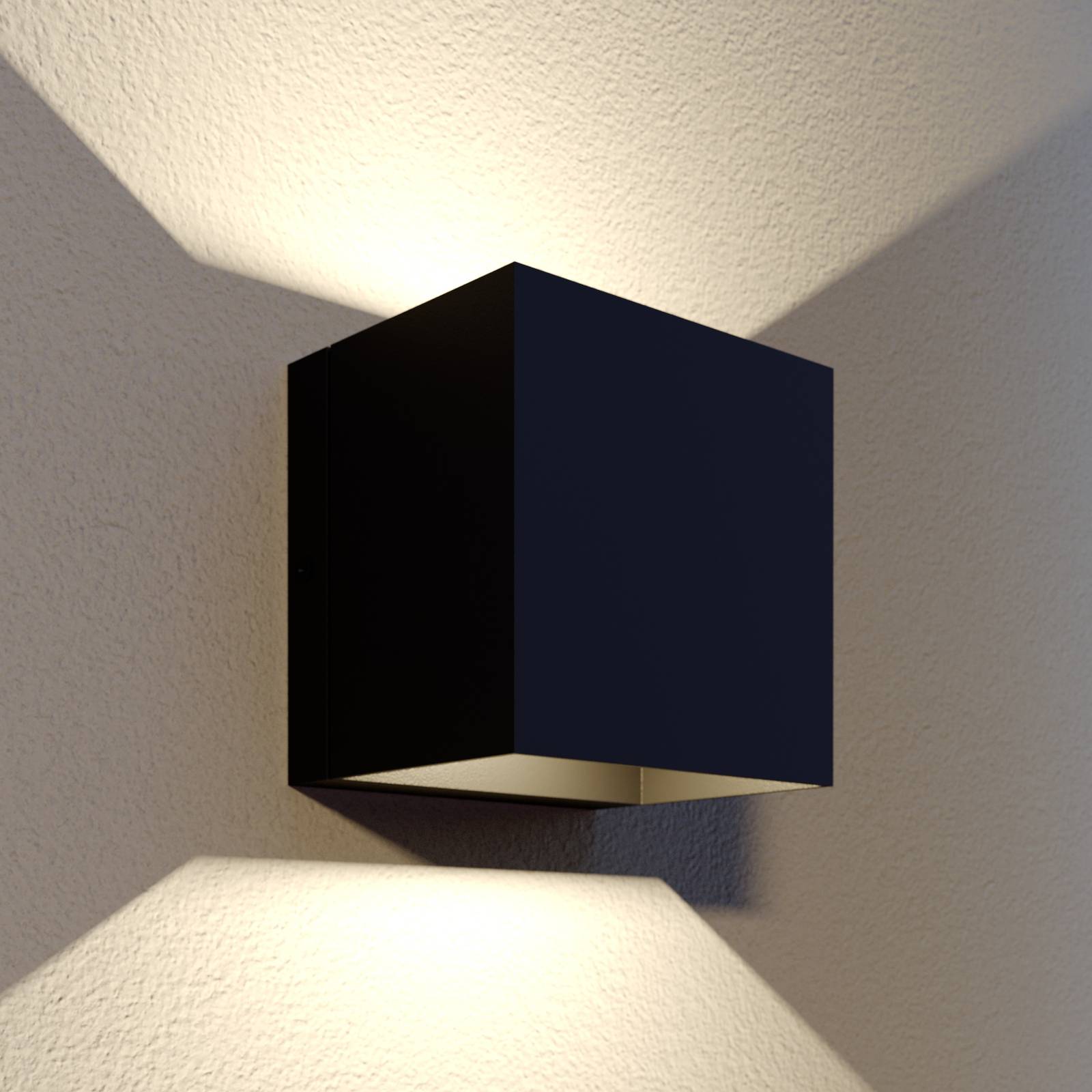 foto del prodotto lindby applique da esterni led glyn, nero, metallo, 12 cm, ip44