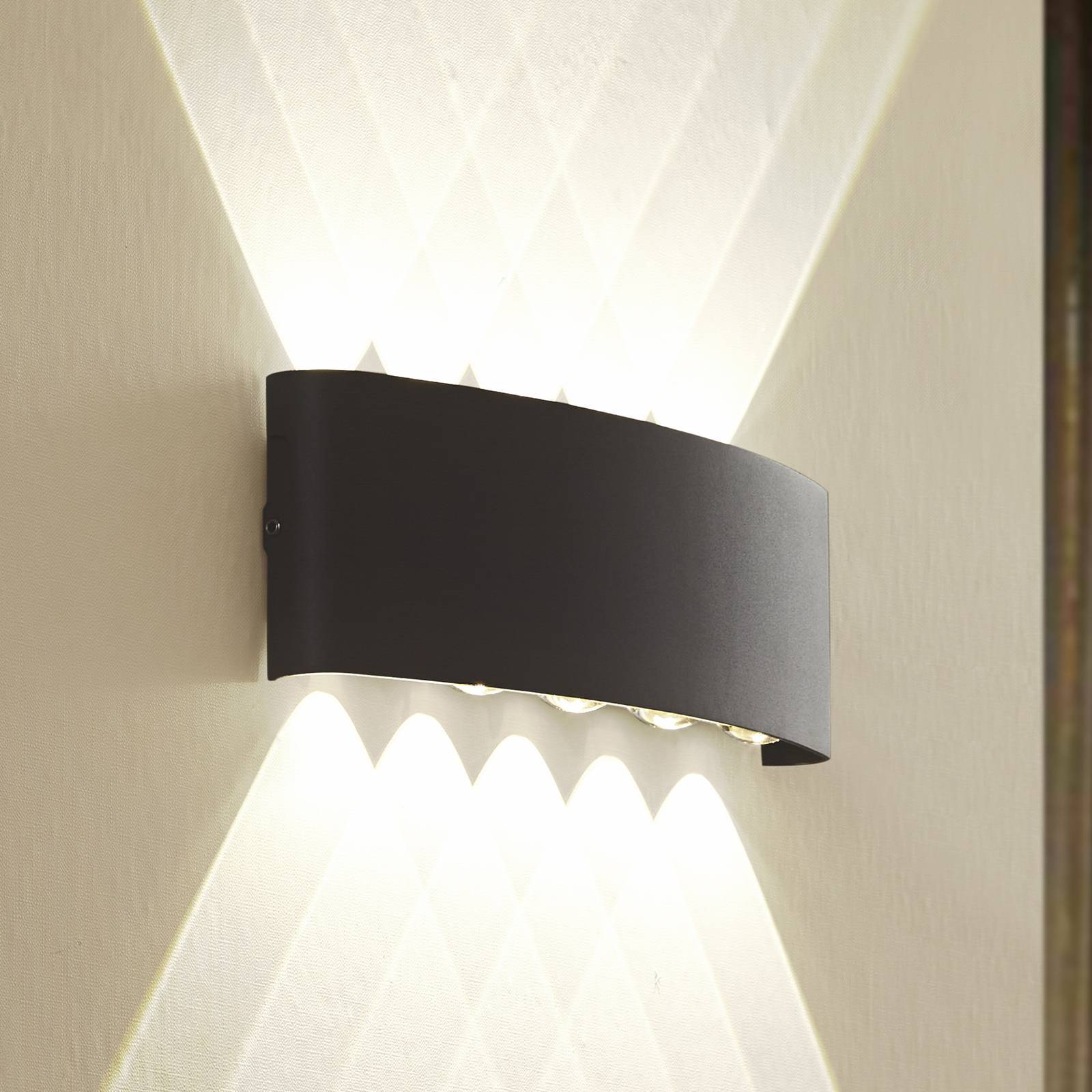 foto del prodotto lindby applique da esterni led ithan, a 5 luci, antracite, metallo