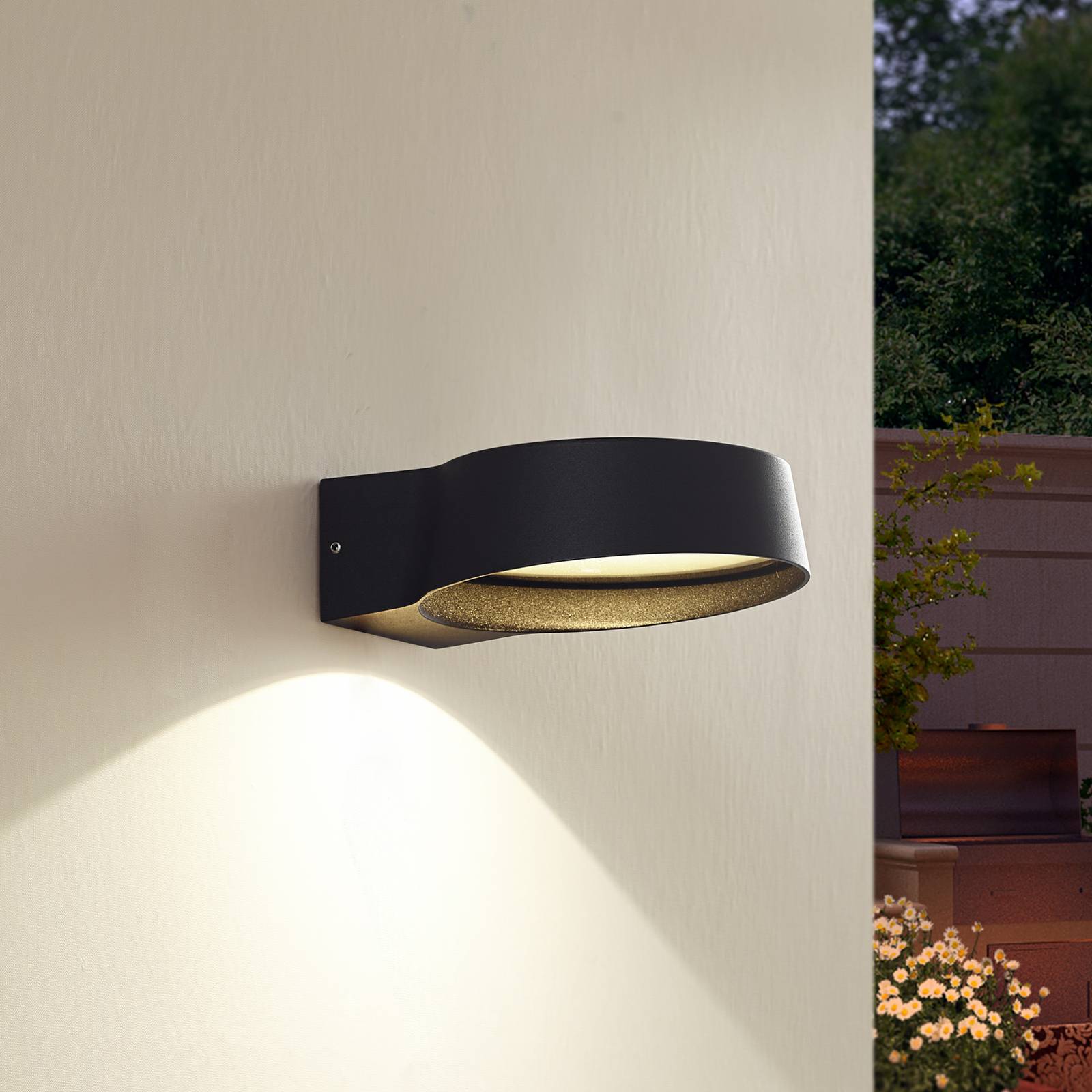 foto del prodotto lindby applique da esterni led jesiba, antracite, alluminio, 16 cm