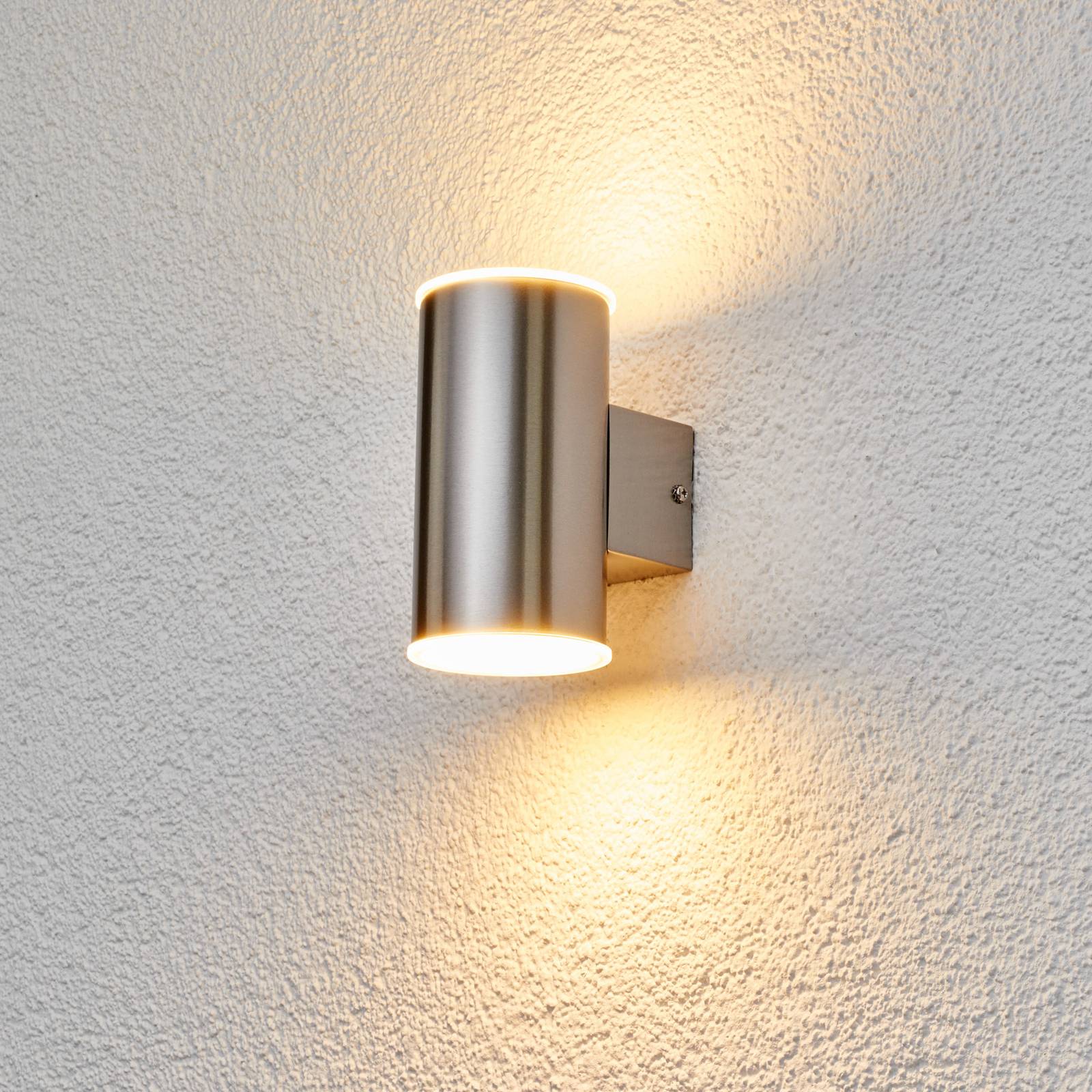 foto del prodotto lindby applique da esterni led morena, acciaio inox, a 2 luci