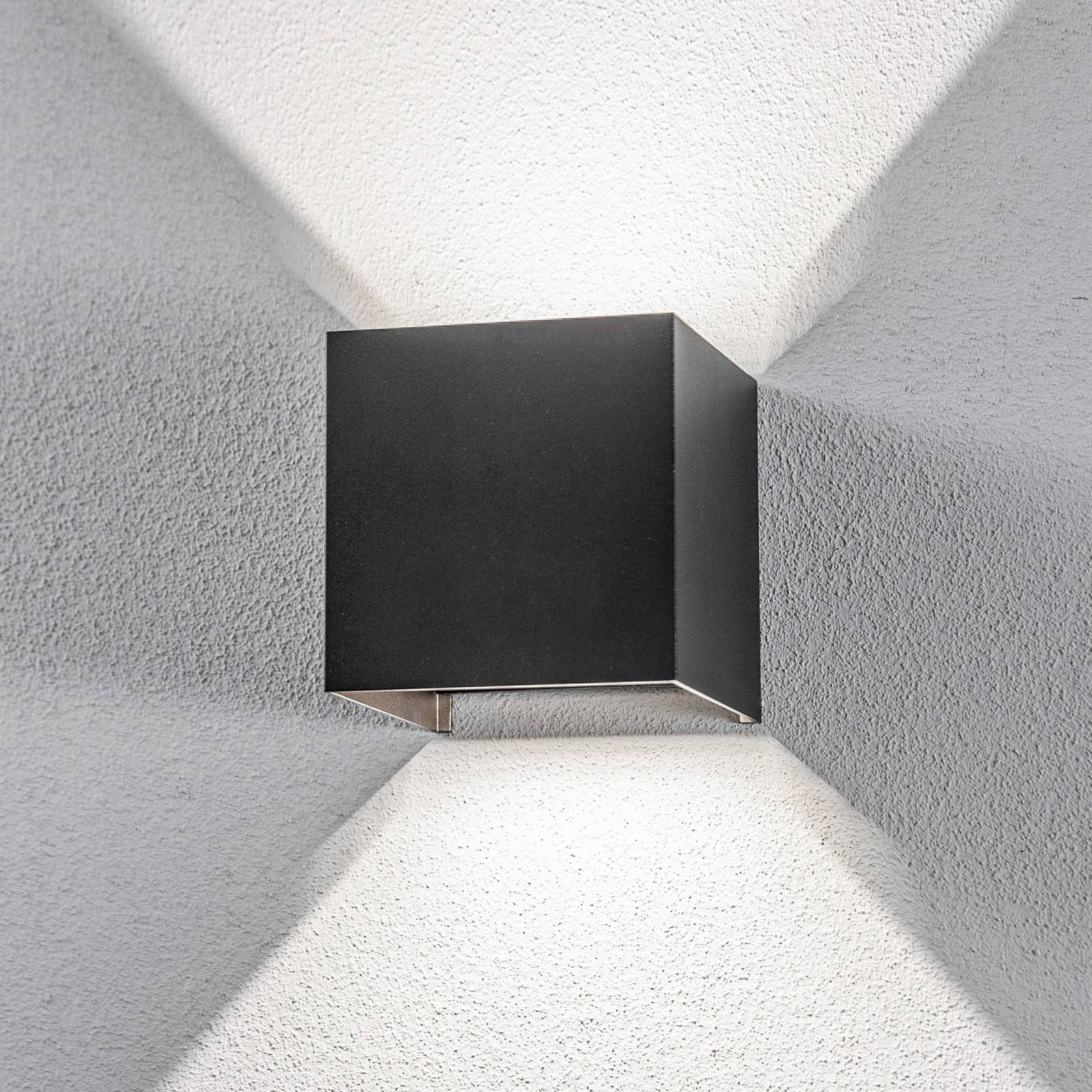 foto del prodotto lindby applique da esterni led nivar, angolare, nera, ip54