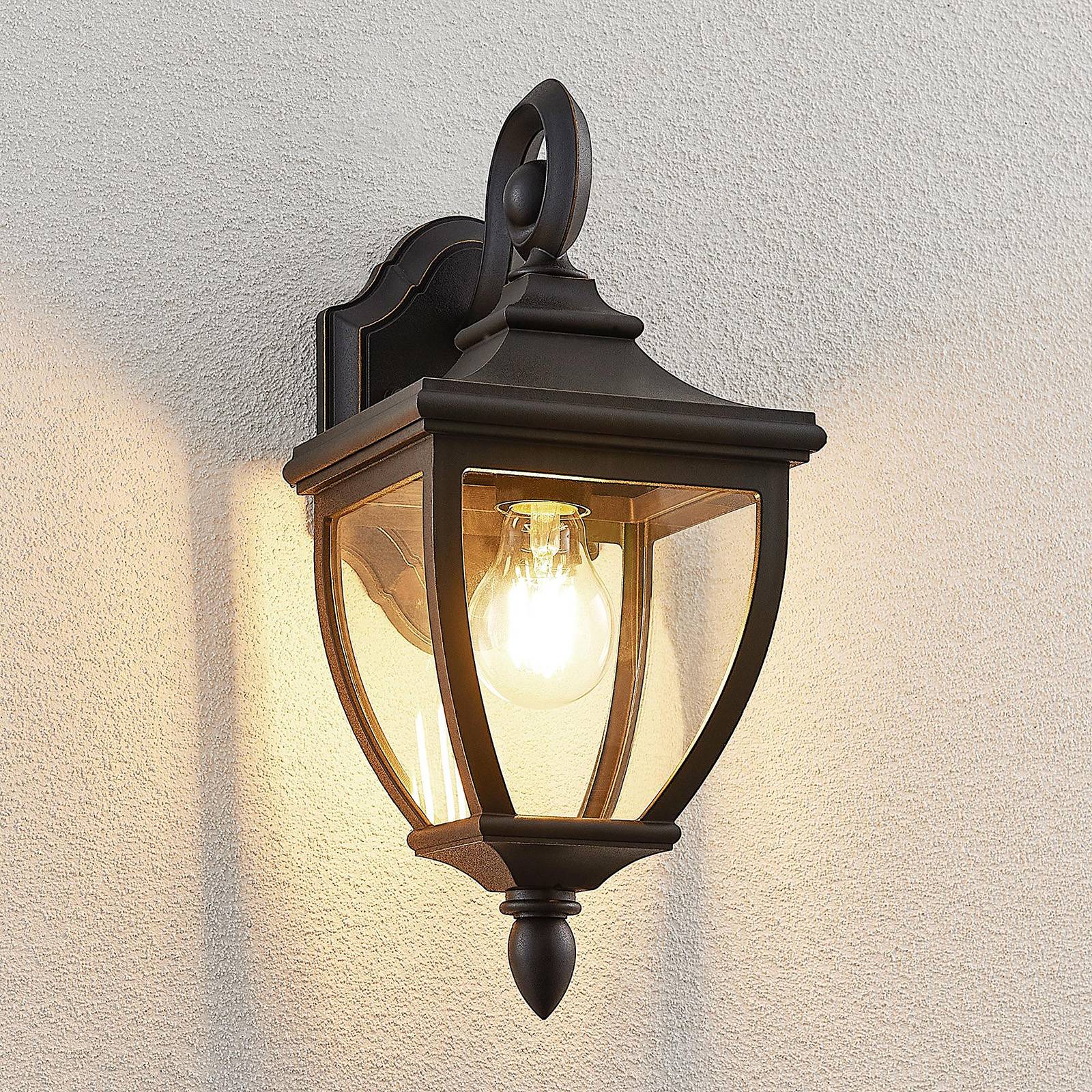 foto del prodotto lindby applique da esterno cerys, nero, plastica, altezza 37 cm