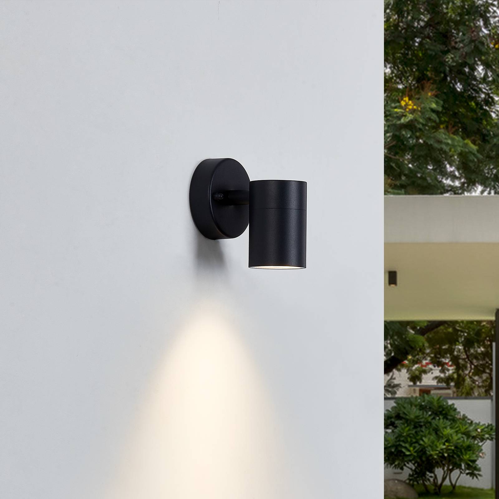 foto del prodotto lindby applique da esterno inaye, gu10, 12 cm, nero, alluminio