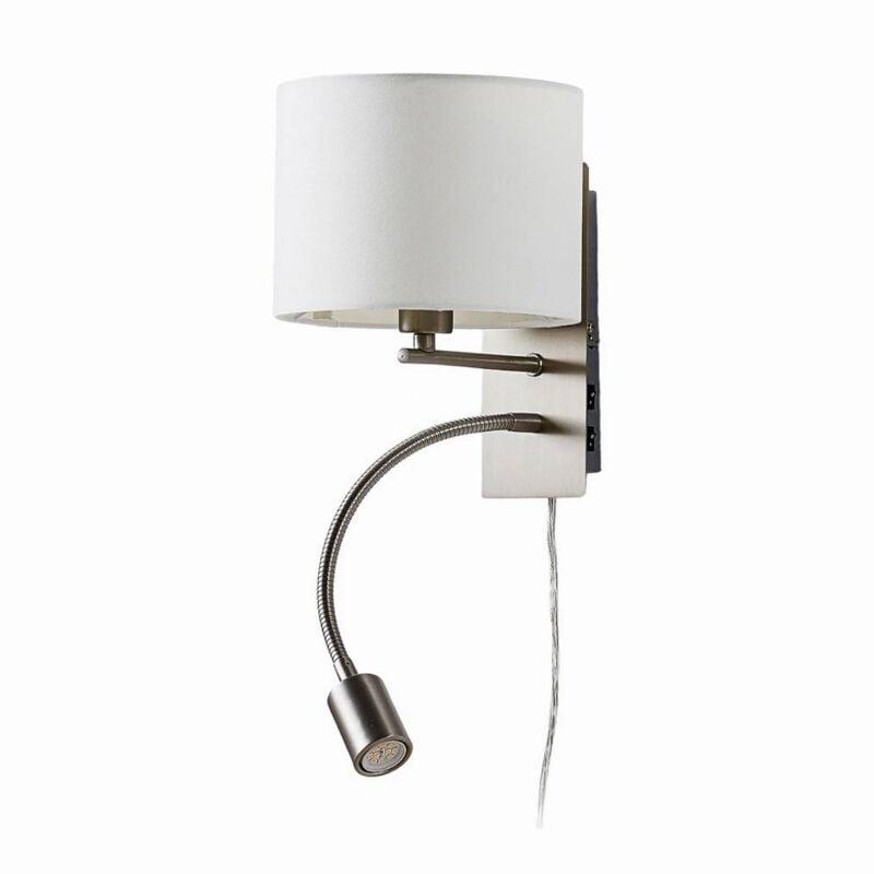 foto del prodotto lindby applique florens, nichel, lampada a led da lettura, 23,5 cm