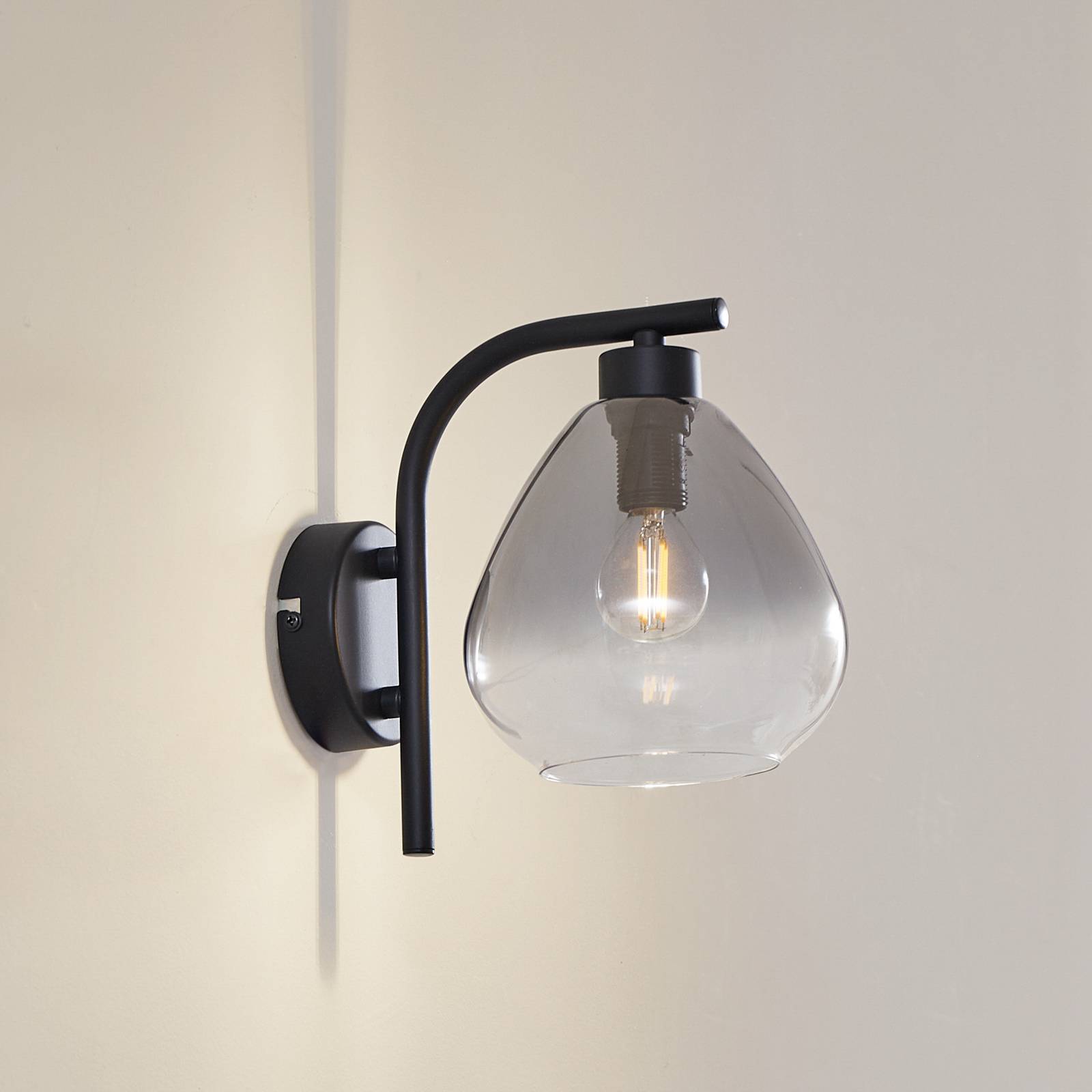foto del prodotto lindby applique pendura, 15 cm, nero, vetro