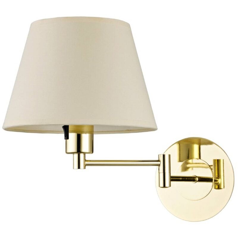 foto del prodotto lindby applique pola, 30 cm, ottone, estensibile, tessuto
