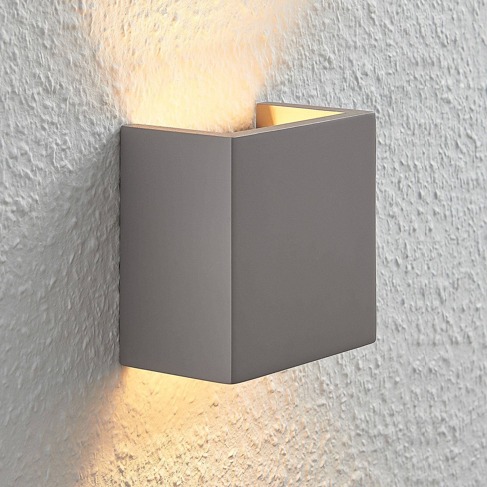 foto del prodotto lindby applique smira cemento grigio, 12,5 x 12,5 cm