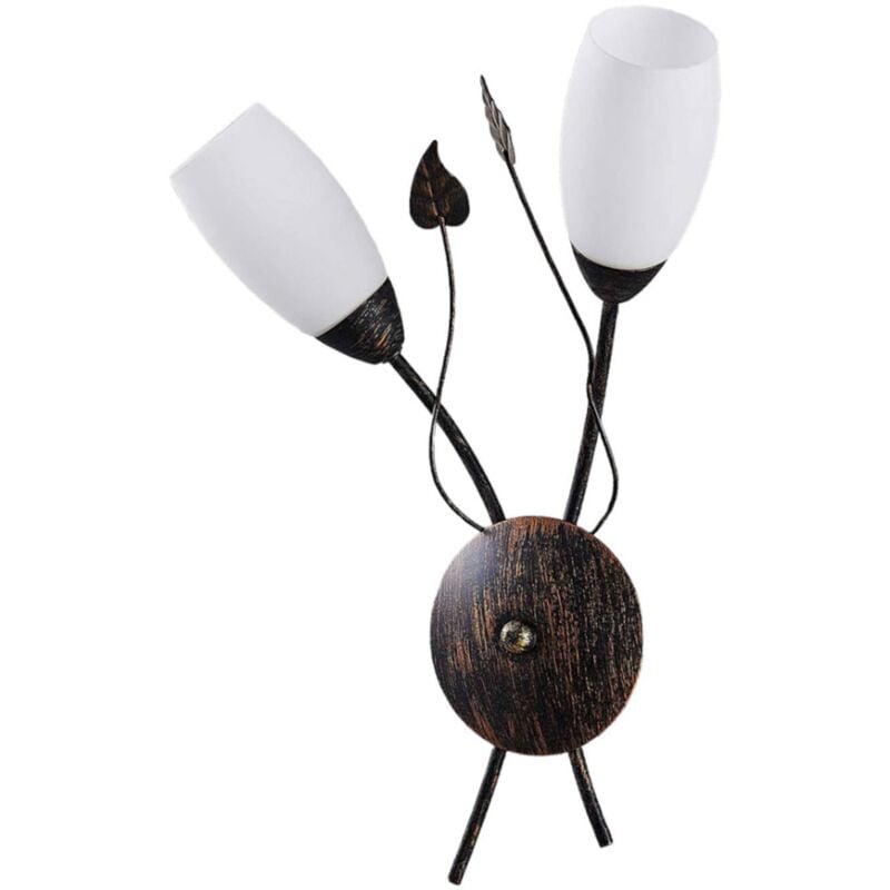 foto del prodotto lindby applique stefania, nero oro, vetro, e14, 42,5 cm