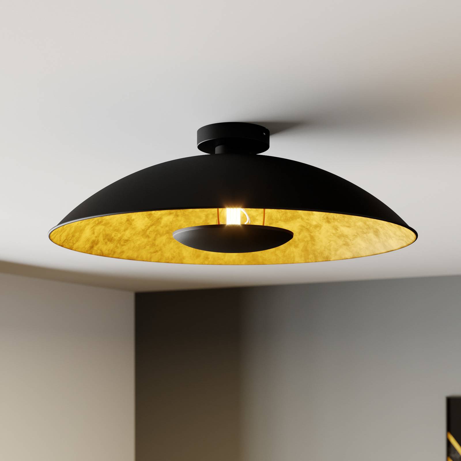 foto del prodotto lindby emilienne plafoniera, nero oro, metallo, 60 cm