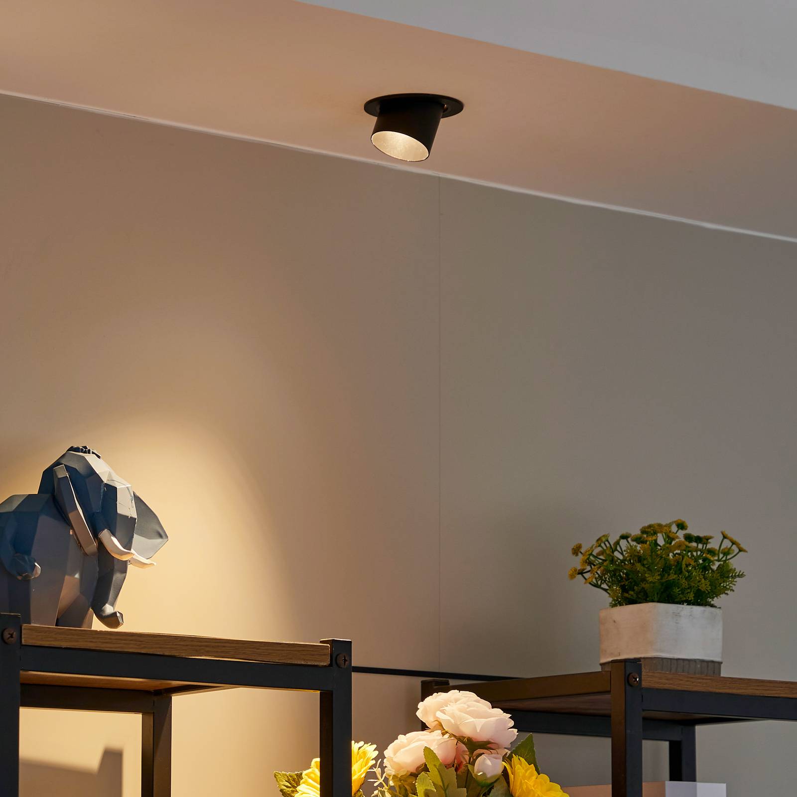 foto del prodotto lindby faretto da soffitto thorid, 9 cm, nero, metallo, gu10