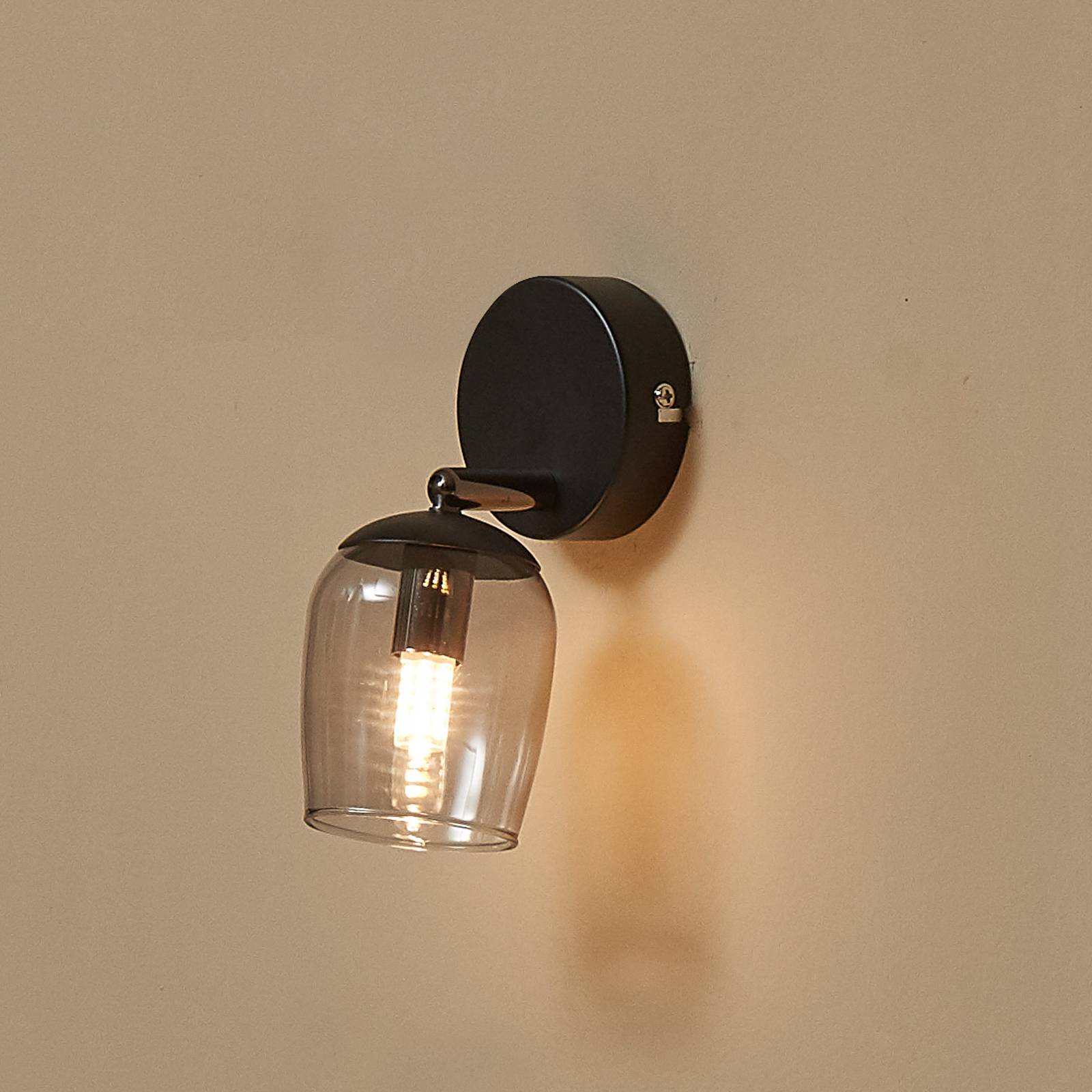 foto del prodotto lindby faretto katjana, a 1 luce, altezza 16,9 cm, vetro fumé