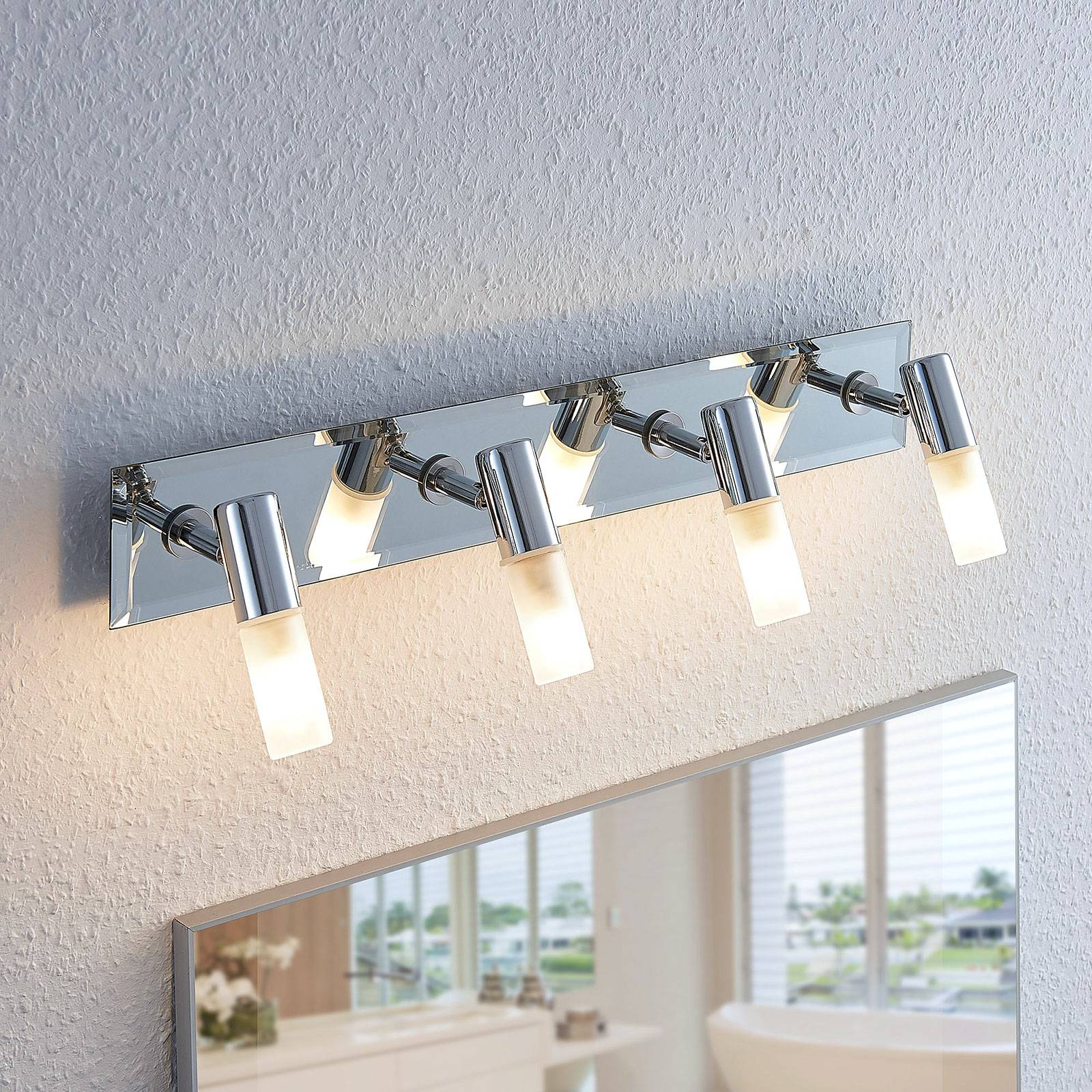 foto del prodotto lindby fatto da bagno zela, lunghezza 53 cm, cromo, a 4 luci