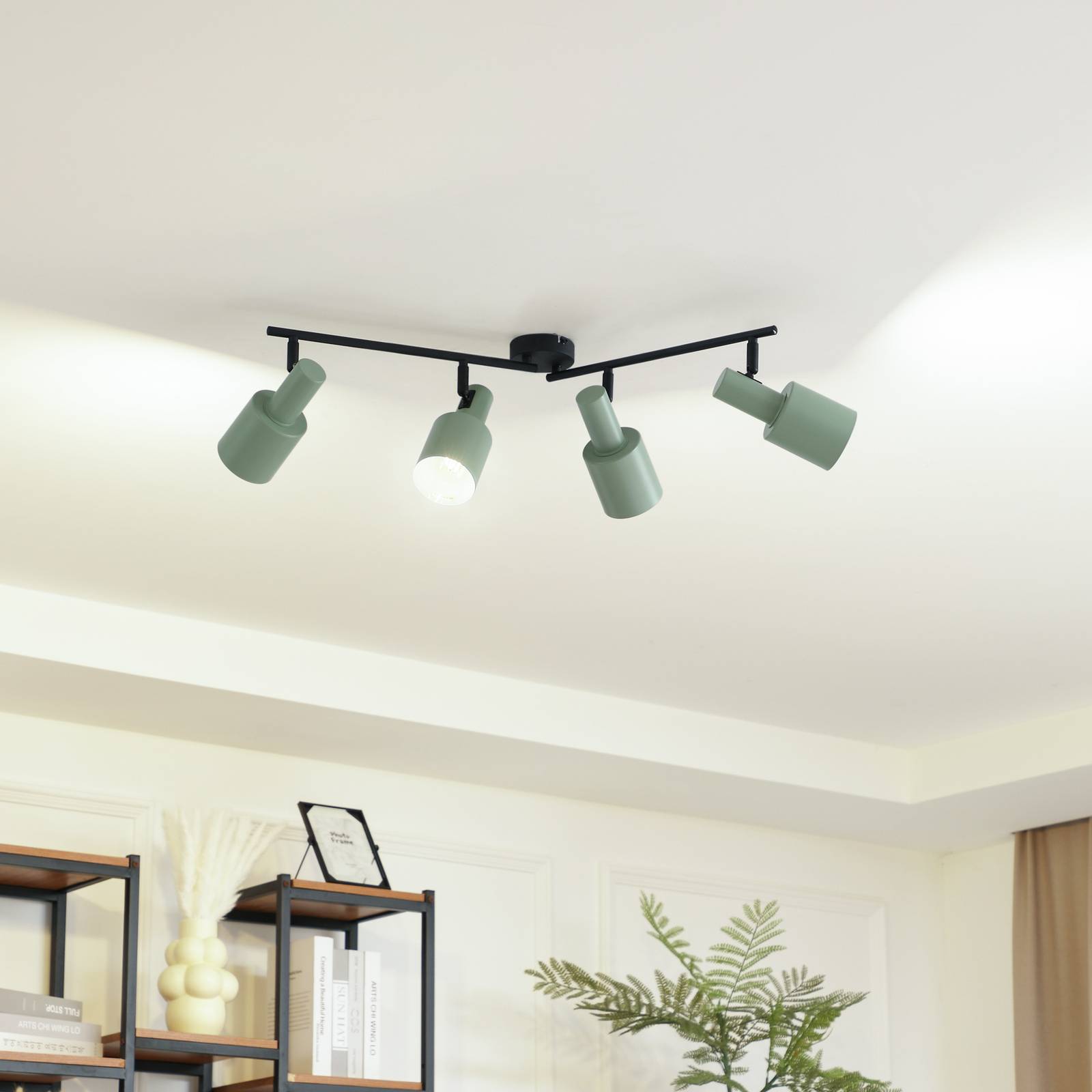 foto del prodotto lindby fatto da soffitto ovelia, verde, 80 cm, a 4 luci, e27