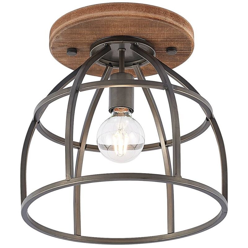 foto del prodotto lindby fatto da soffitto rutger, 34 cm, legno, gabbia, e27
