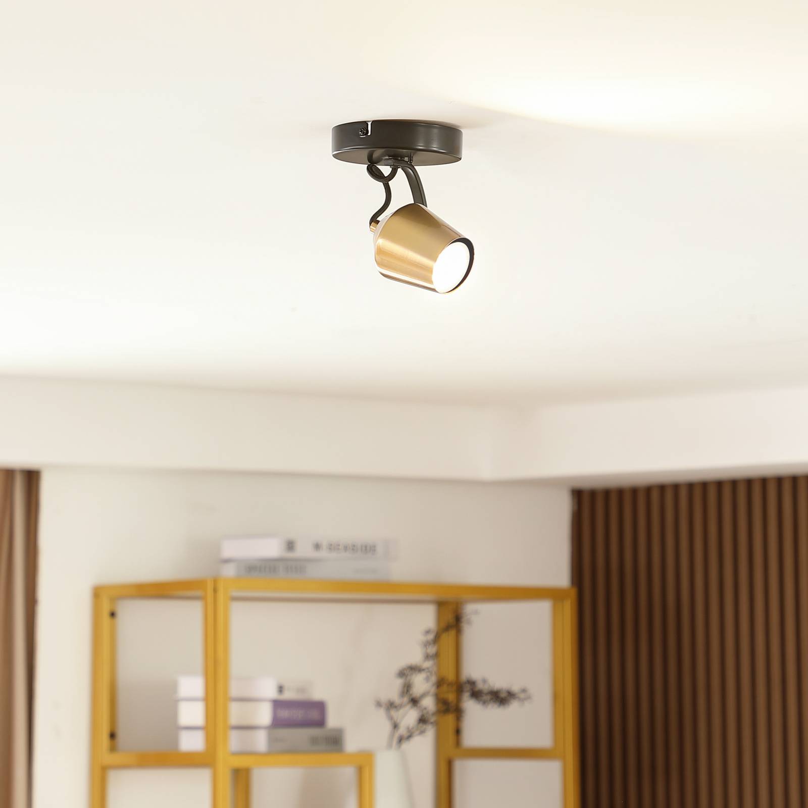 foto del prodotto lindby fatto da soffitto sylveria, 1.flg., nero oro, ferro