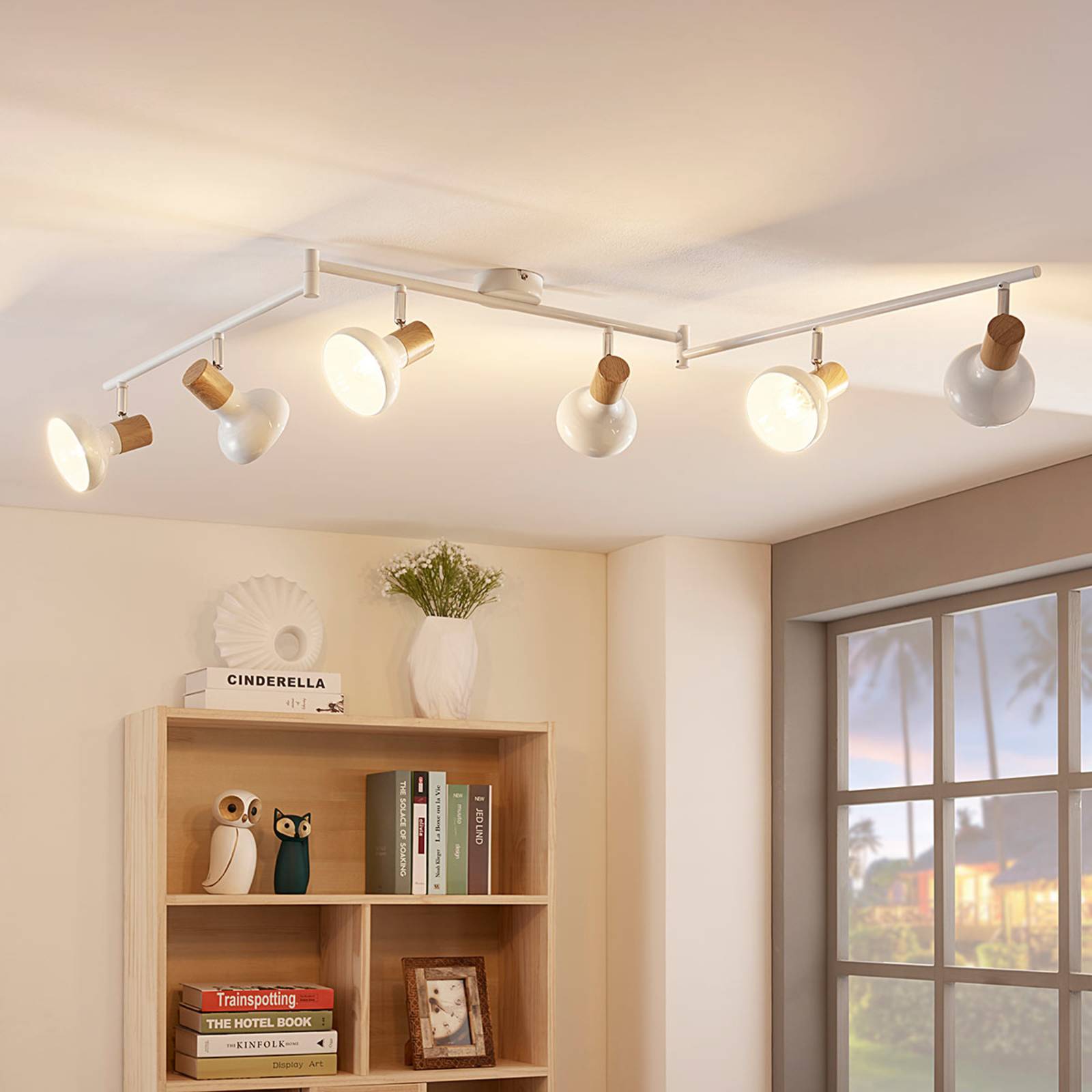 foto del prodotto lindby fridolin fatto da soffitto, 160 cm, a 6 luci, bianco, metallo