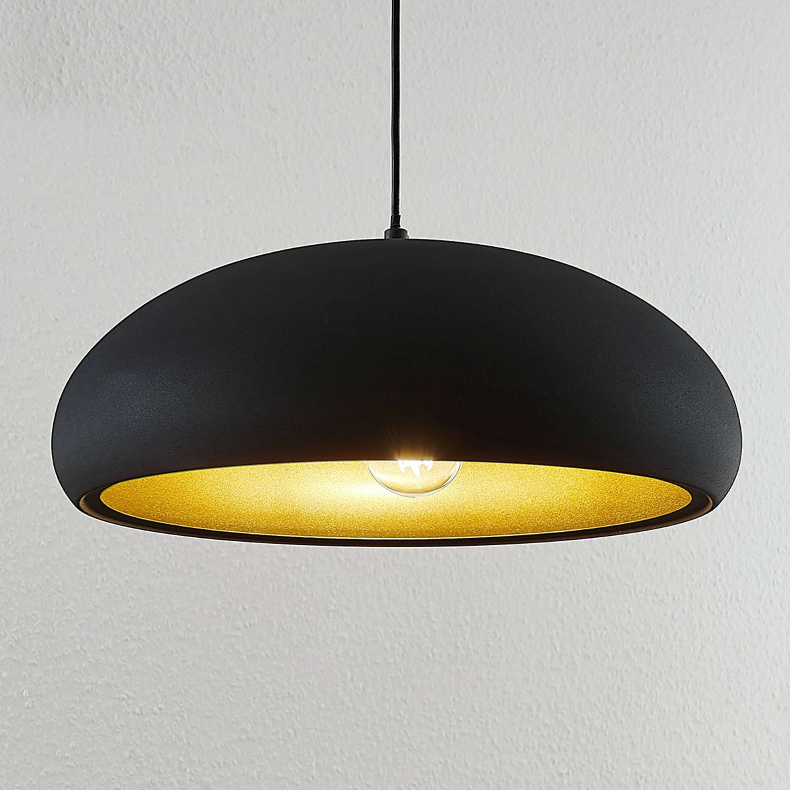 foto del prodotto lindby gerwina lampada a sospensione, nero oro, metallo, 40 cm, e27