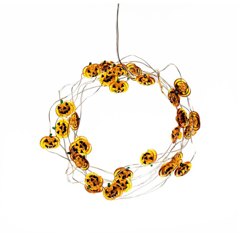 foto del prodotto lindby ghirlanda luminosa led titciana, zucca, halloween, 320 cm