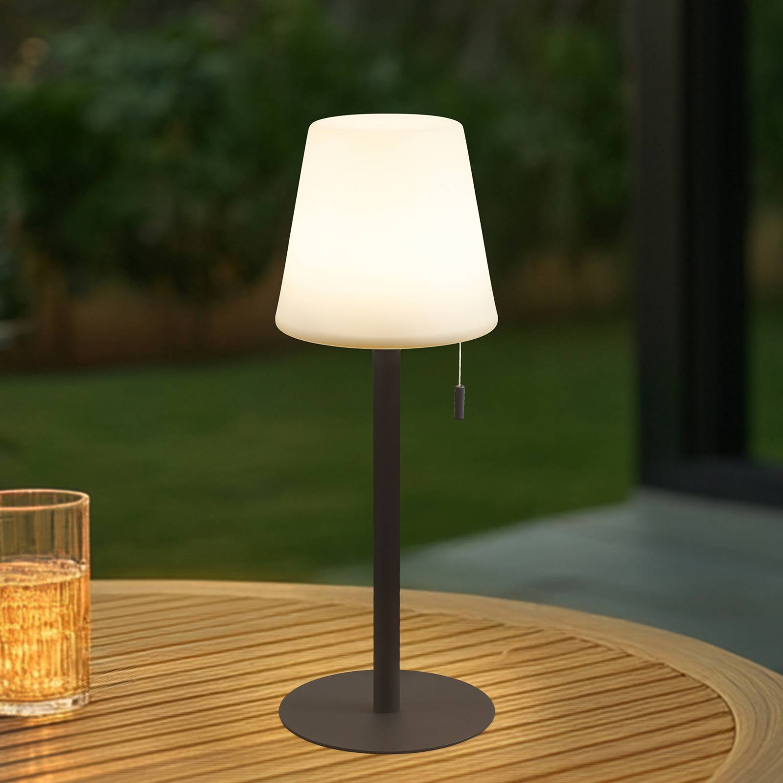 foto del prodotto lindby lampada a batteria a led azalea, bianco marrone, 45 cm, cct, ip44