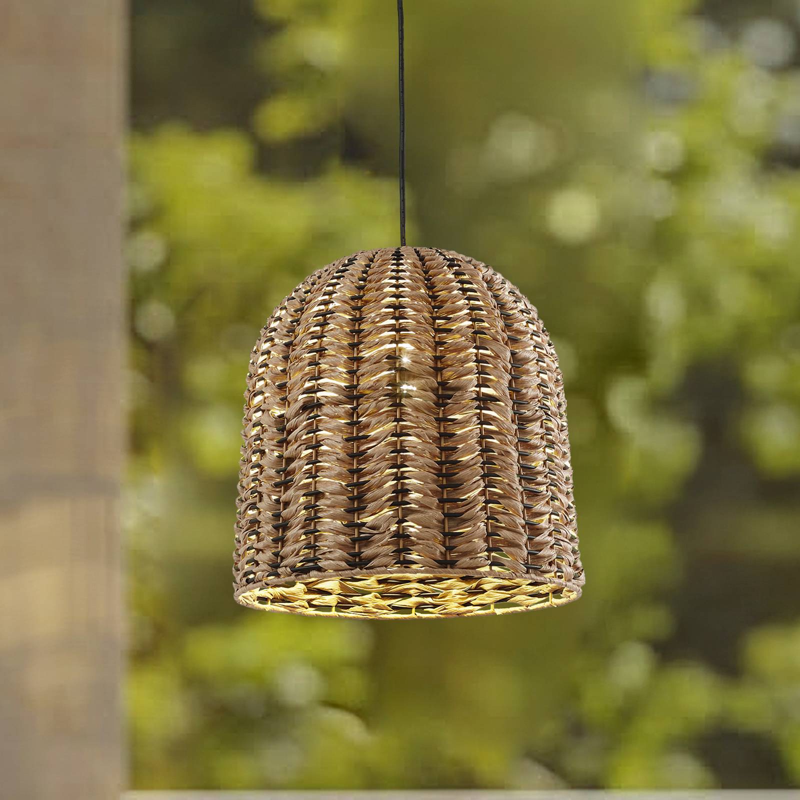 foto del prodotto lindby lampada a sospensione da esterno taryn, marrone, plastica, ip44 35 cm