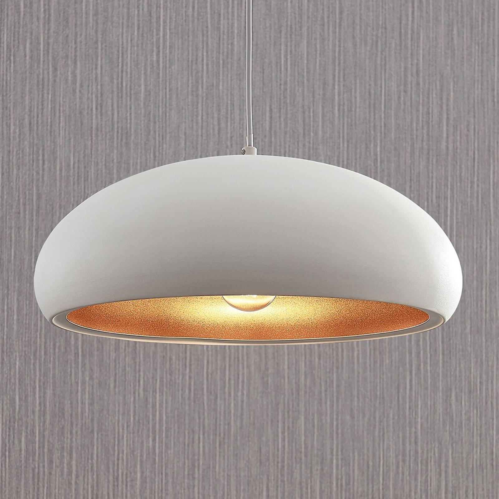 foto del prodotto lindby lampada a sospensione gerwina, bianco oro, metallo, 40 cm, e27
