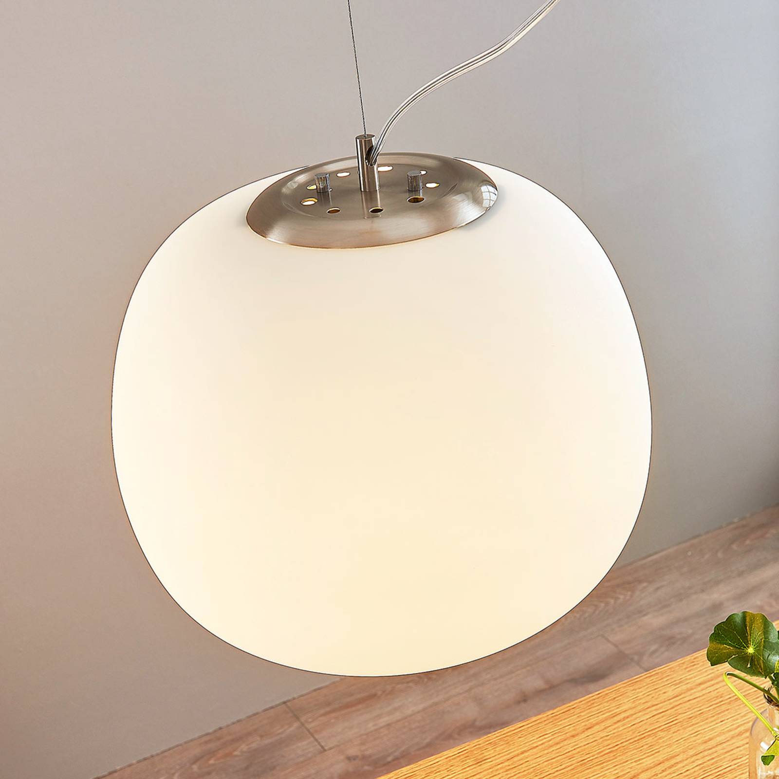foto del prodotto lindby lampada a sospensione ginevra, 38 cm, bianco, vetro, e27