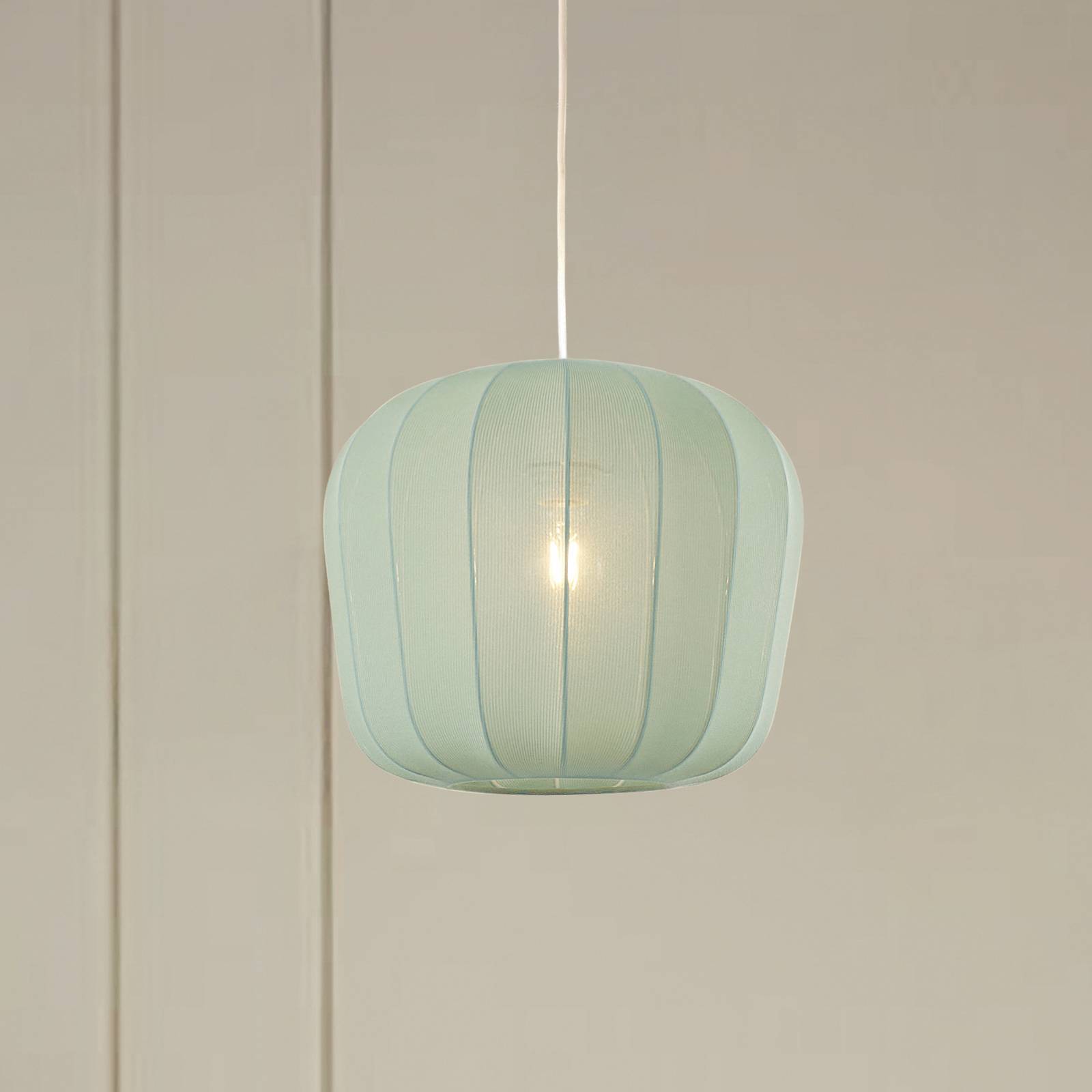 foto del prodotto lindby lampada a sospensione helin, blu, 35 cm, tessuto