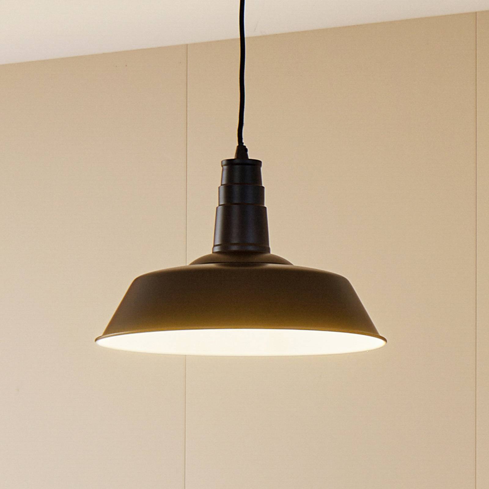 foto del prodotto lindby lampada a sospensione laylan, nero bianco, 36 cm, metallo
