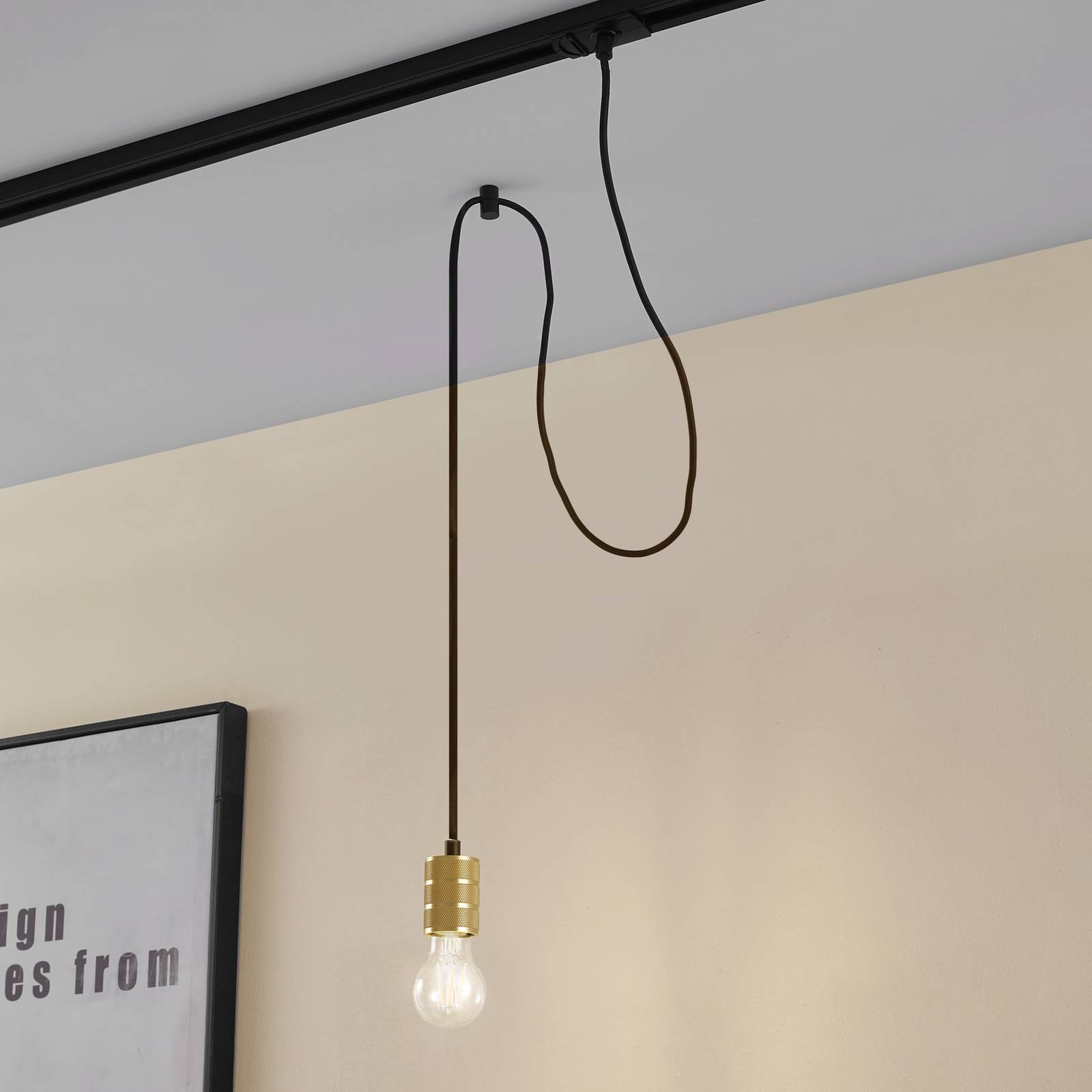 foto del prodotto lindby lampada a sospensione linaro, 4,6 cm, oro, monofase, e27