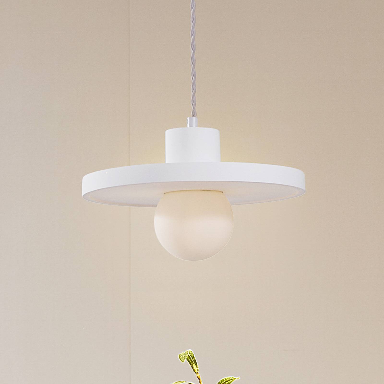 foto del prodotto lindby lampada a sospensione nielson, 28 cm, bianco, gesso