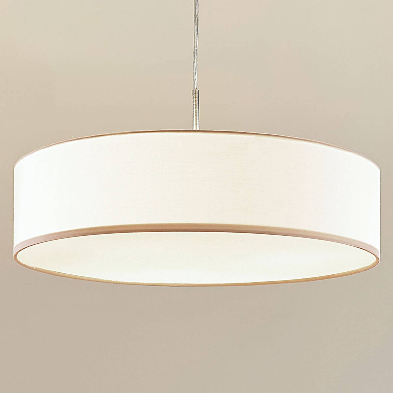 foto del prodotto lindby lampada a sospensione sebatin, 50 cm, beige, tessuto, e27