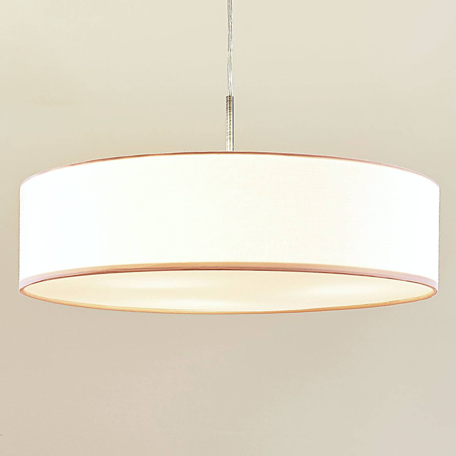 foto del prodotto lindby lampada a sospensione sebatin, 50 cm, bianco, in tessuto, e27