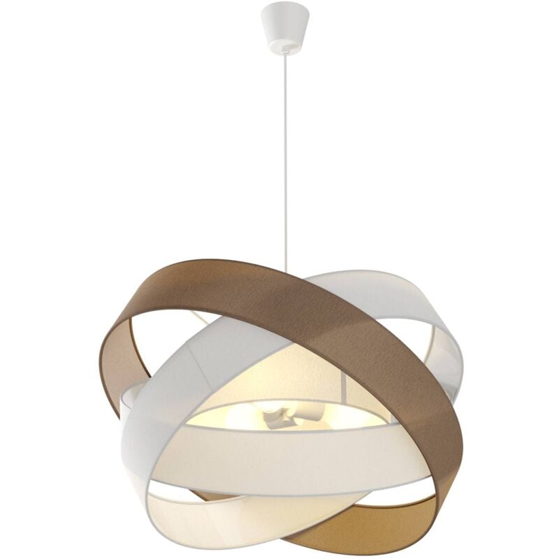 foto del prodotto lindby lampada a sospensione simaria, marrone grigio bianco, 60 cm, e27
