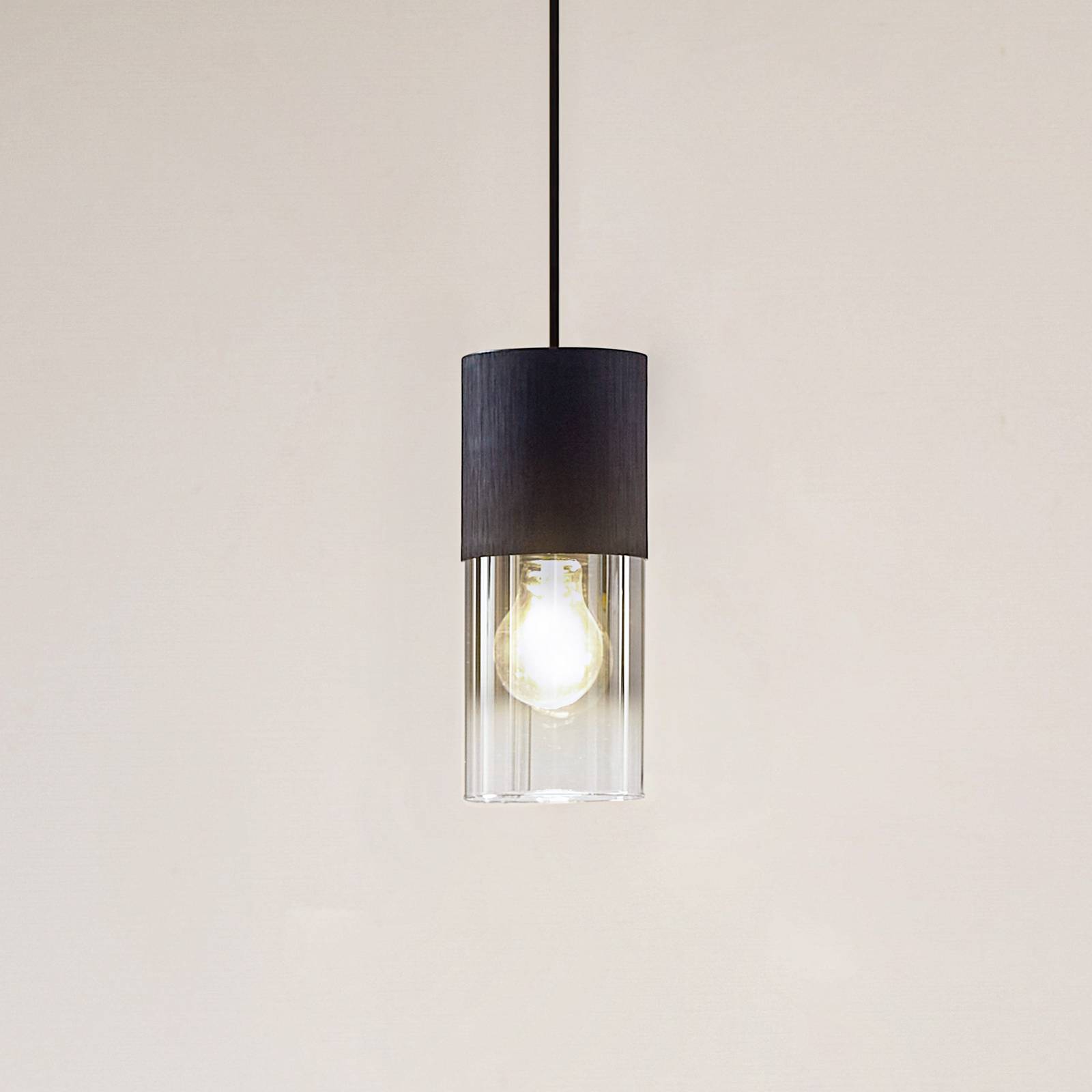 foto del prodotto lindby lampada a sospensione svante, 1 anta, nera, vetro, 10 cm