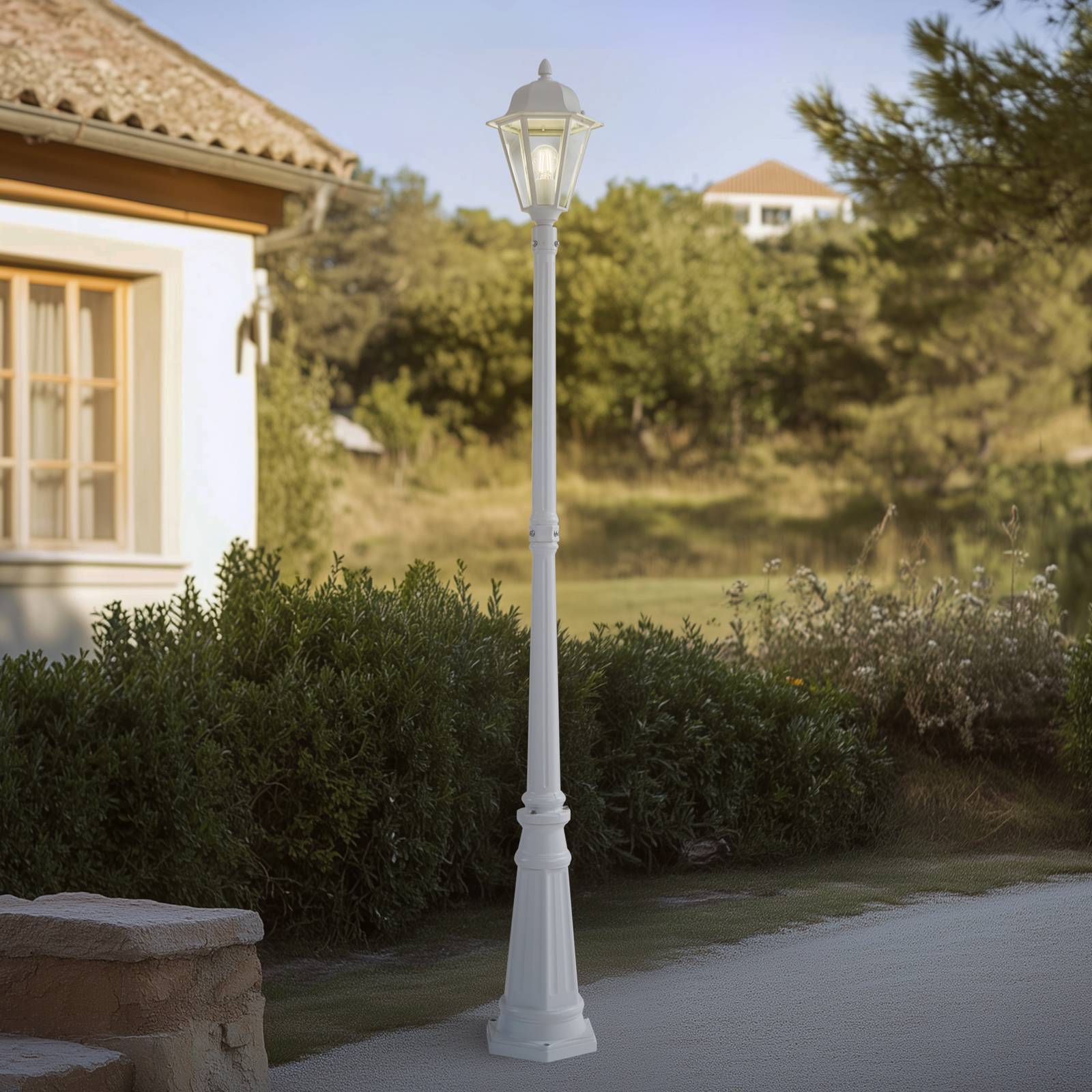 foto del prodotto lindby lampada da esterno edana, 211 cm, bianco, metallo, e27, ip44
