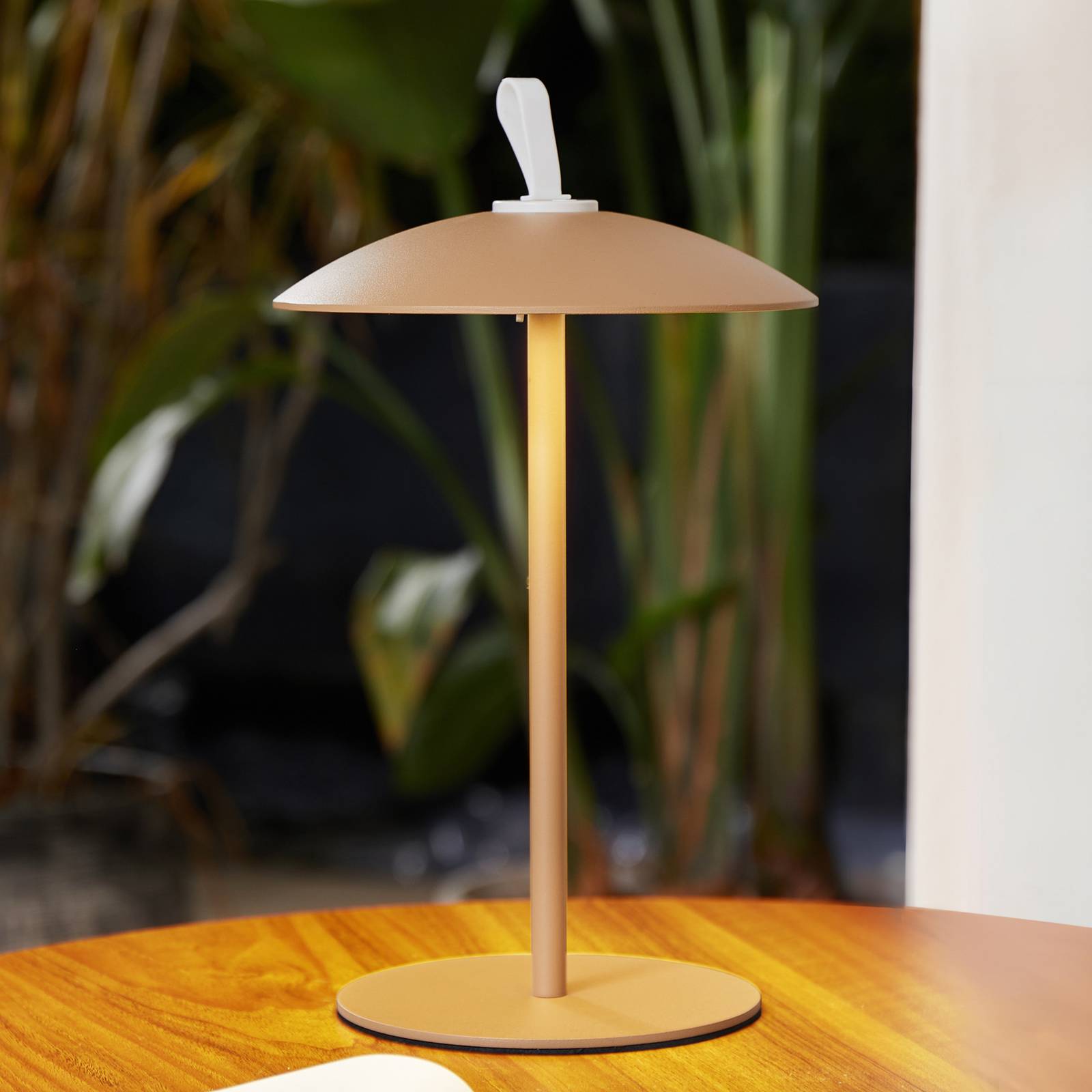 foto del prodotto lindby lampada da tavolo led kanani, marrone, dimmerabile