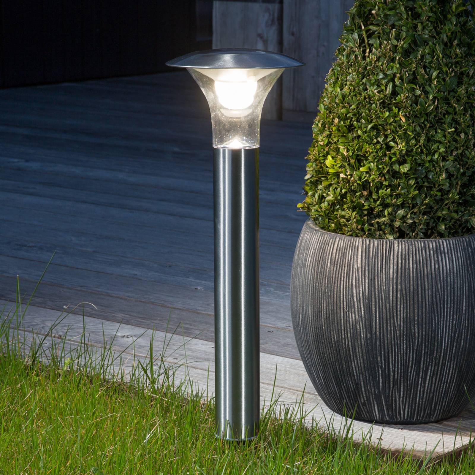 foto del prodotto lindby lampada led con picchetto jolin, 66 cm, acciaio inox