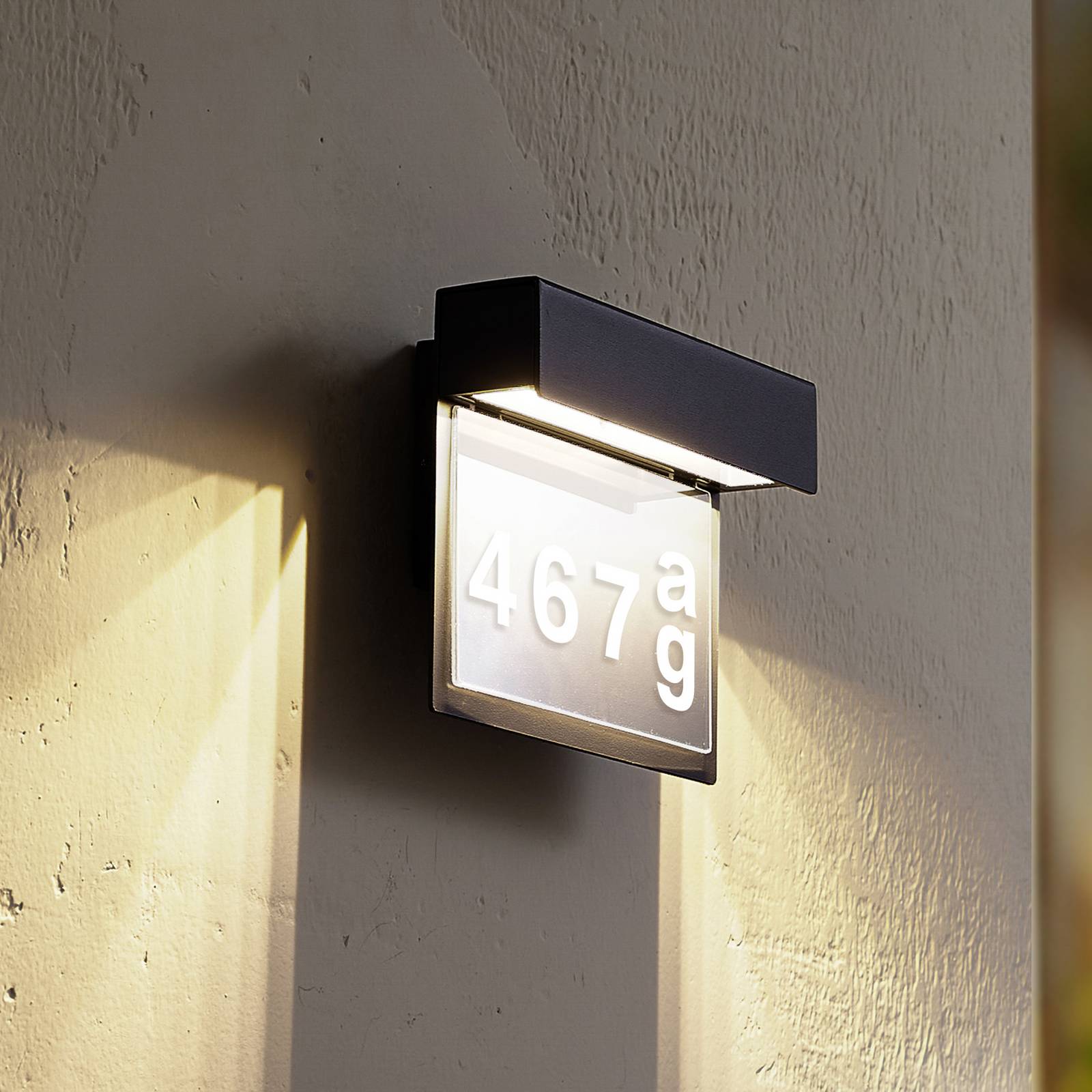 foto del prodotto lindby lampada led per numero civico antal, antracite, alluminio